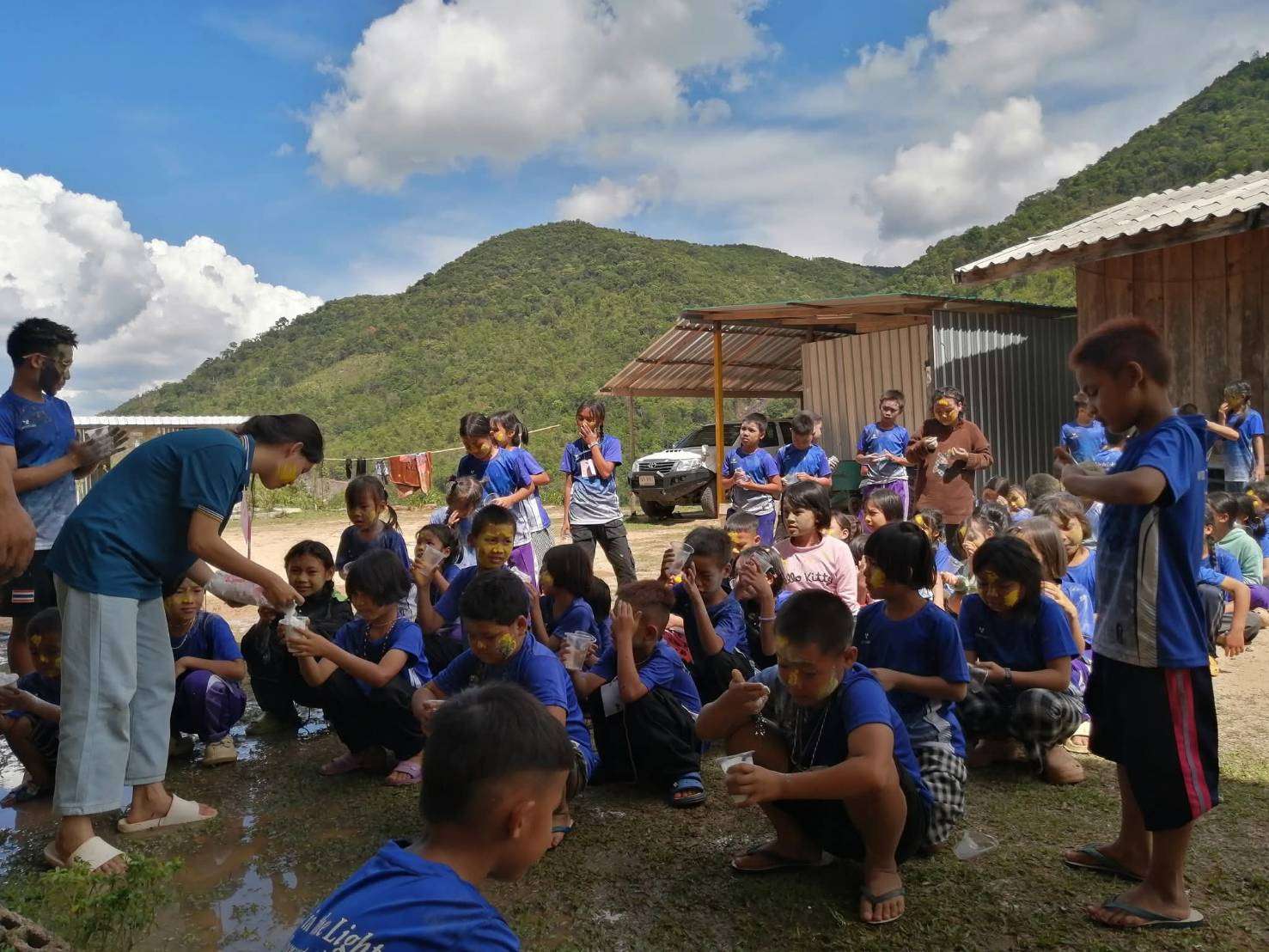 Children engaging in activities without a designated safe space, emphasizing the need for a proper area to ensure their safety and proper development.