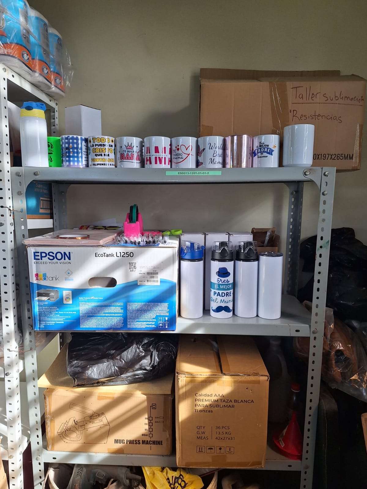 Part of the supplies for the workshop