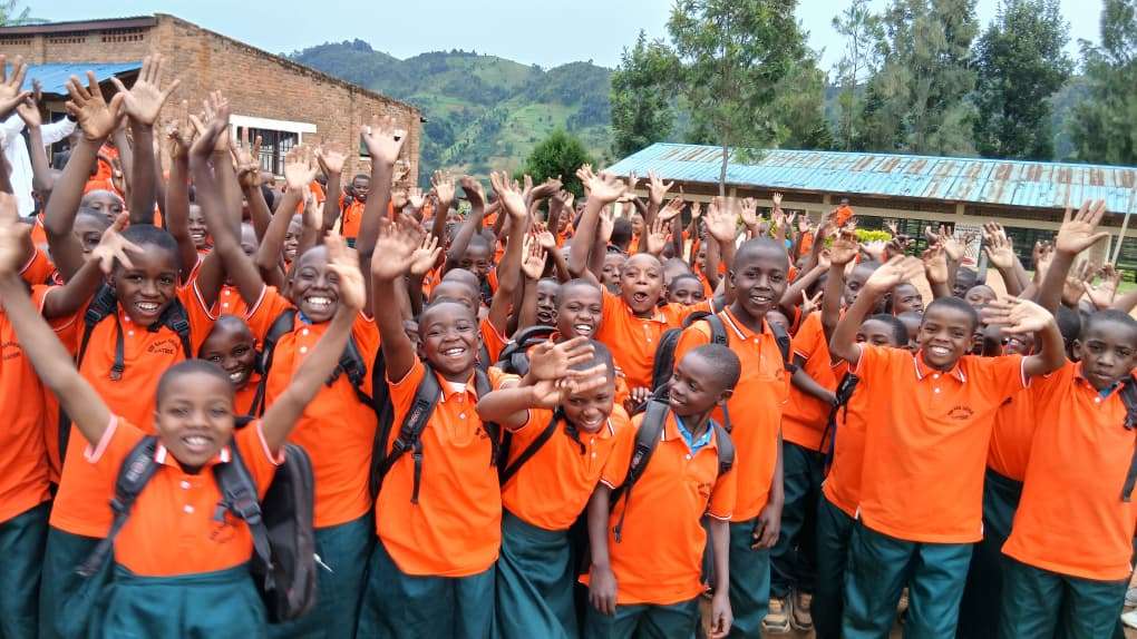 The children are happy and expectant to use the multi-purpose hall.