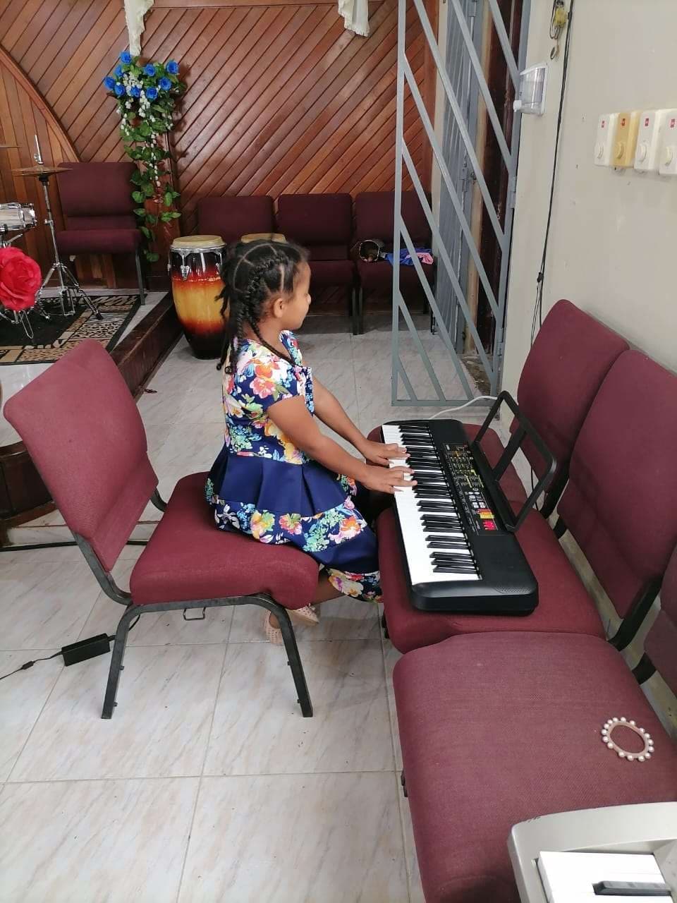 Piano student at our Asaf school