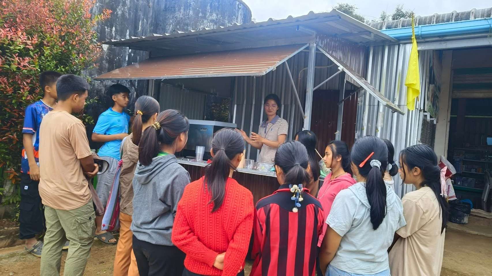 Youth receive guidance from baristas
