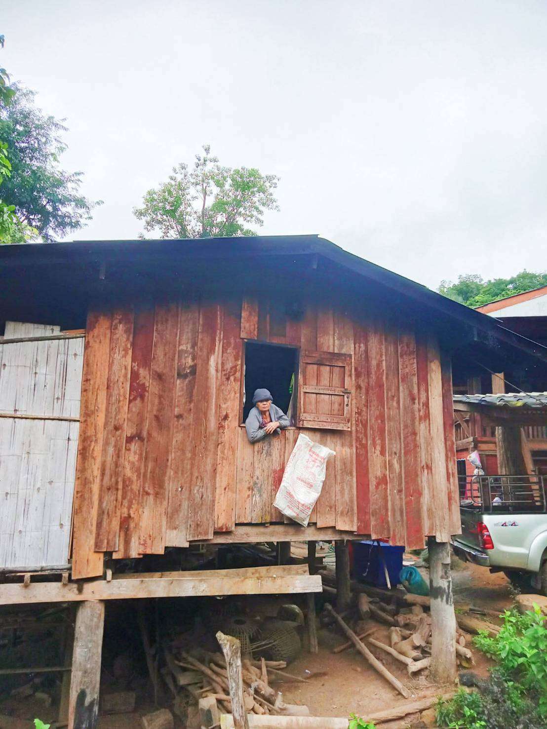The houses in this village vary in condition, often reflecting the community's limited resources