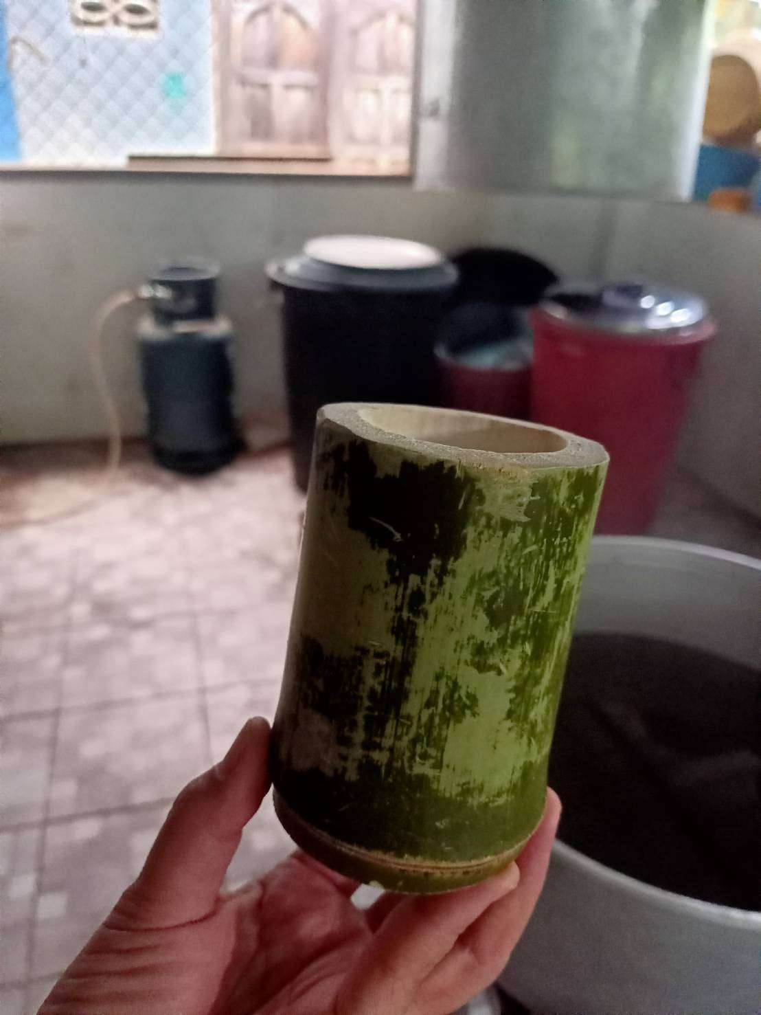 Bamboo cups made from natural materials.
