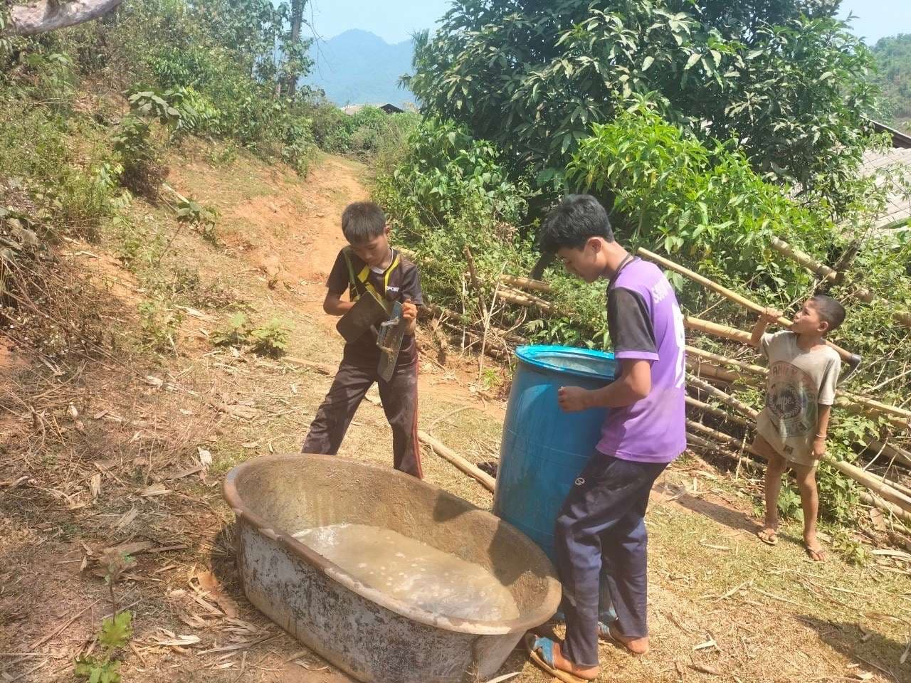 The children lack the materials to make cement pipes.