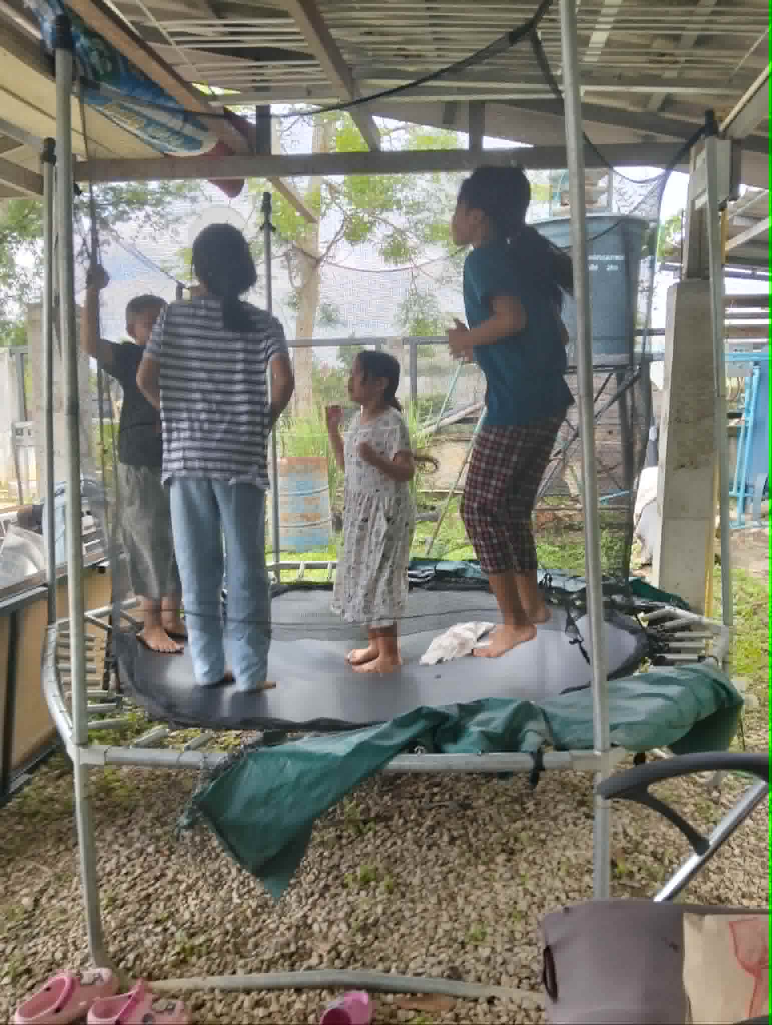 Children enjoy playing before it's gone.