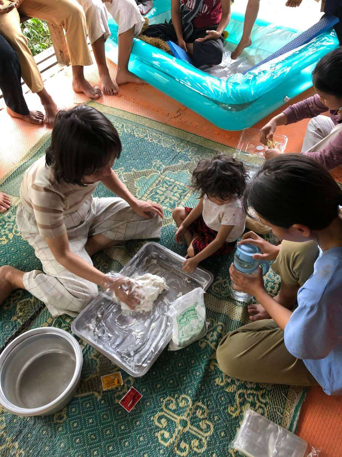 Children practice fine motor skills to help make desserts