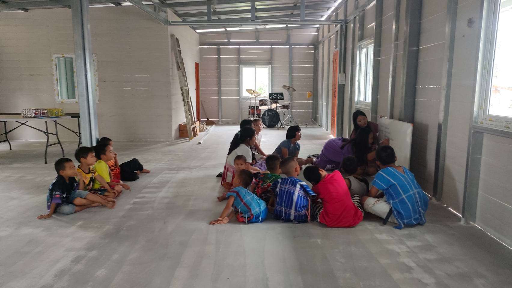 Children attending Sunday school.