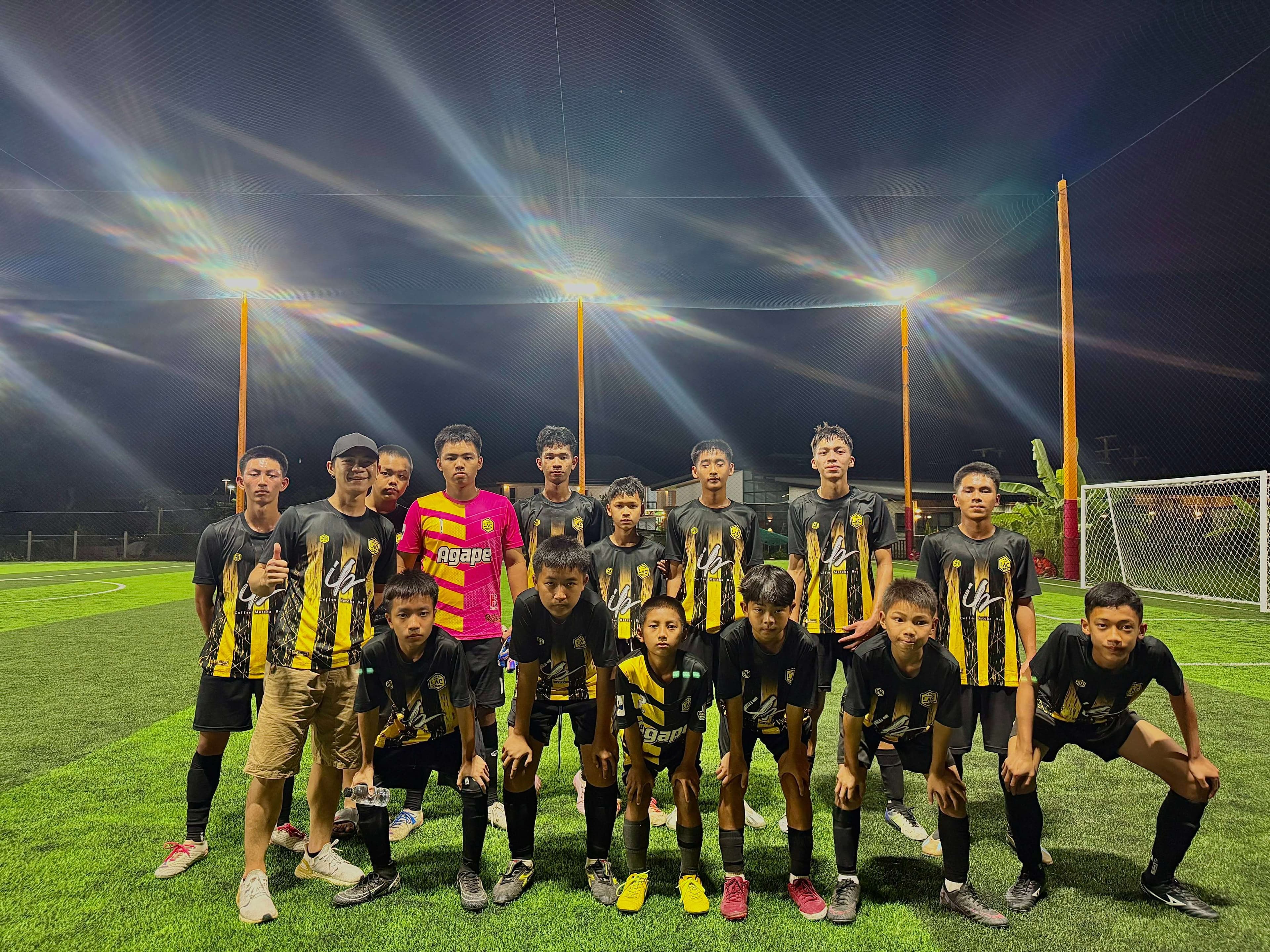 The athletes had the opportunity to play on a real field