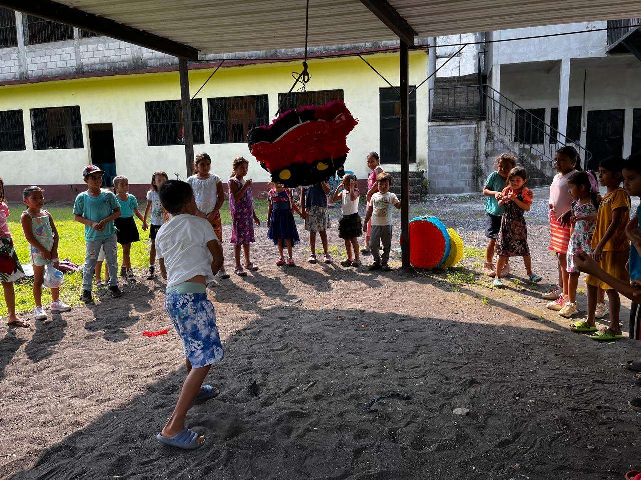 piñata breaking, Children's Day (in a galley)
