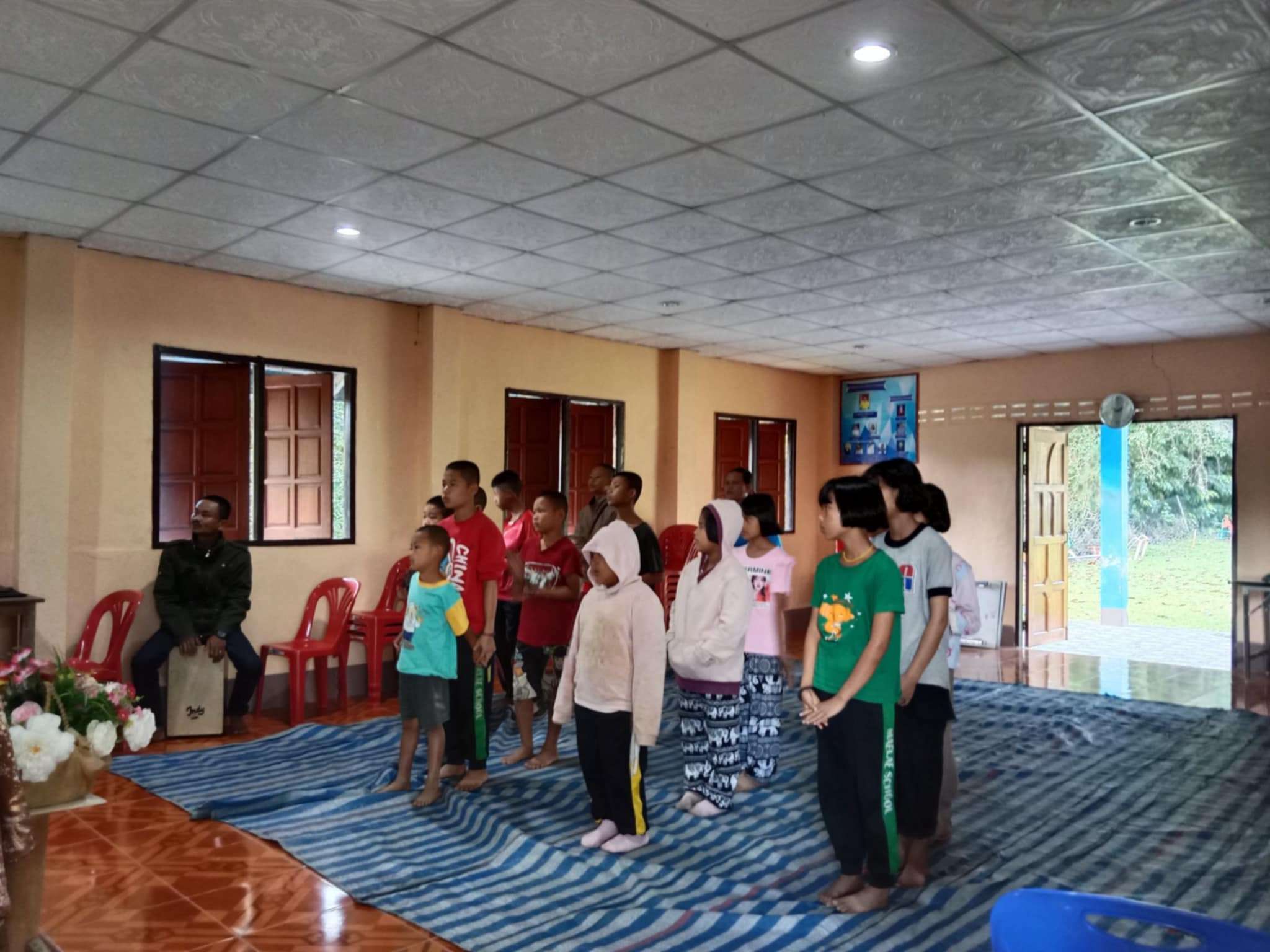 Using the cajon in worship.
