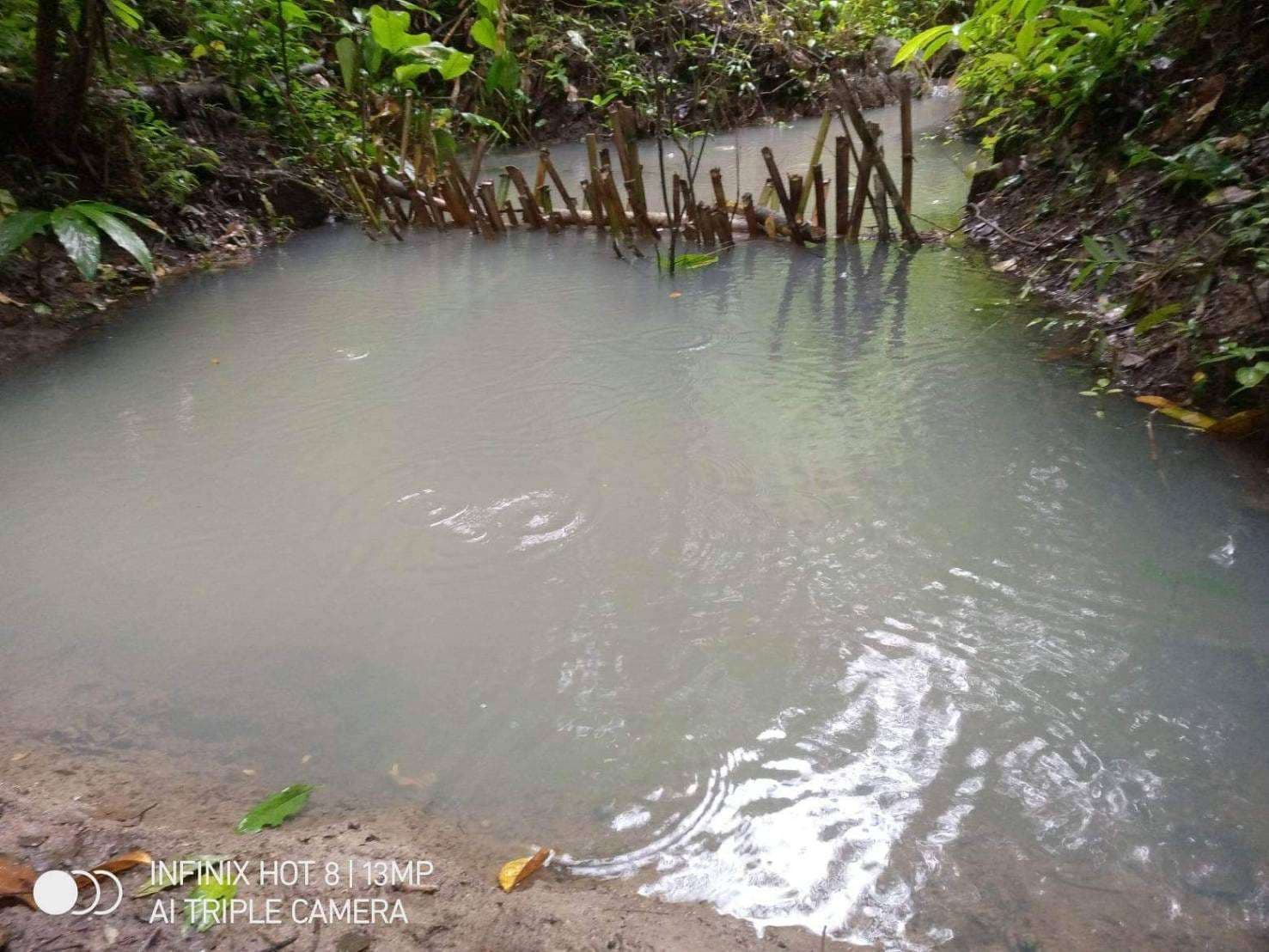 The water at the source is turbid.