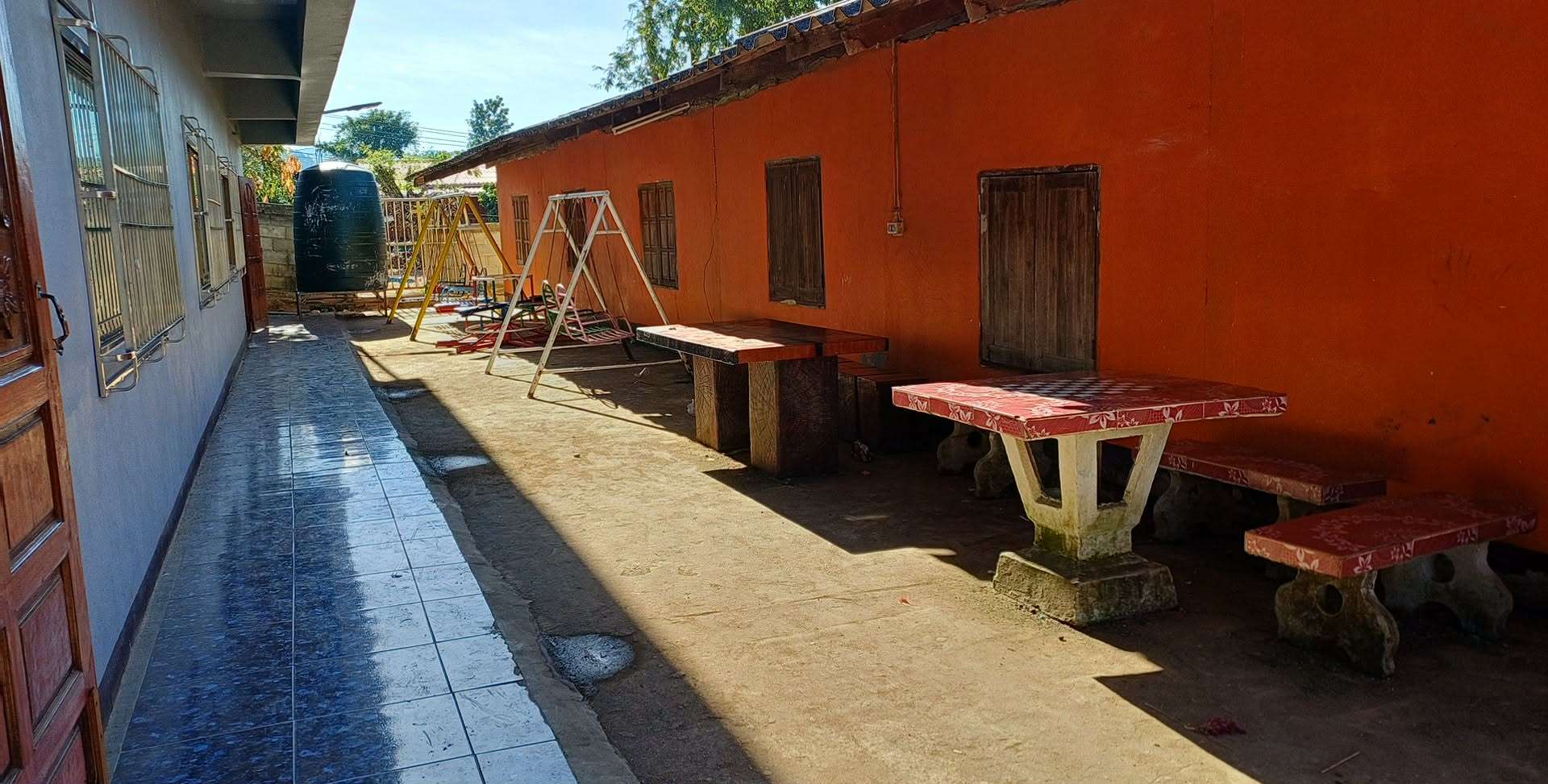 Play area in between buildings