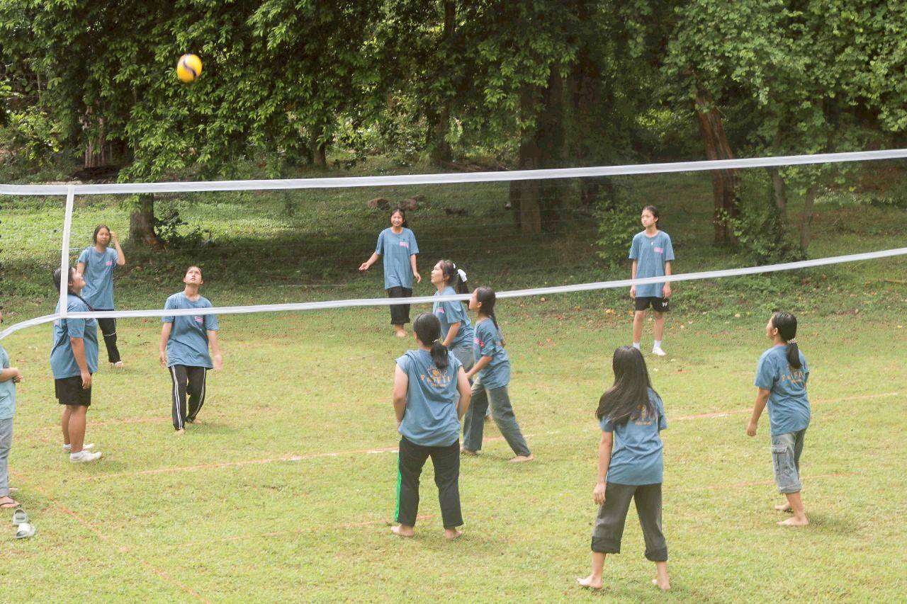 Volleyball court ready for community matches and sports activities.