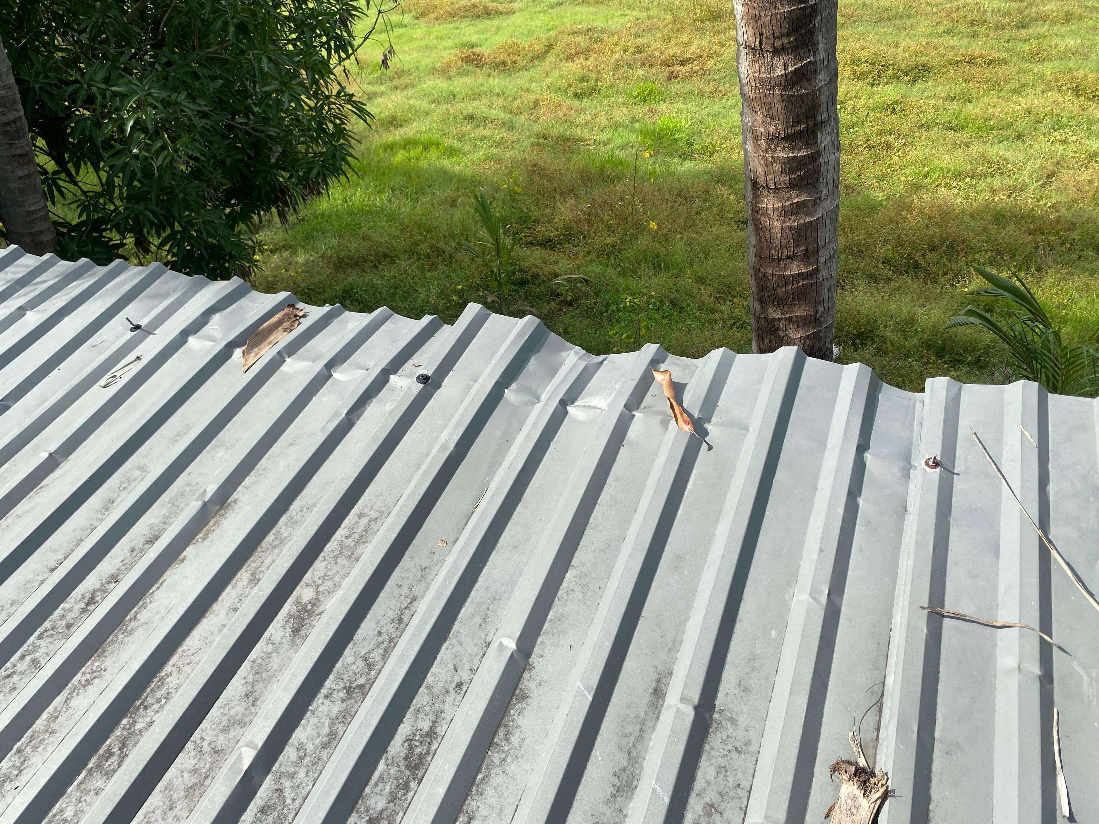 Water leak through a deteriorated roof.