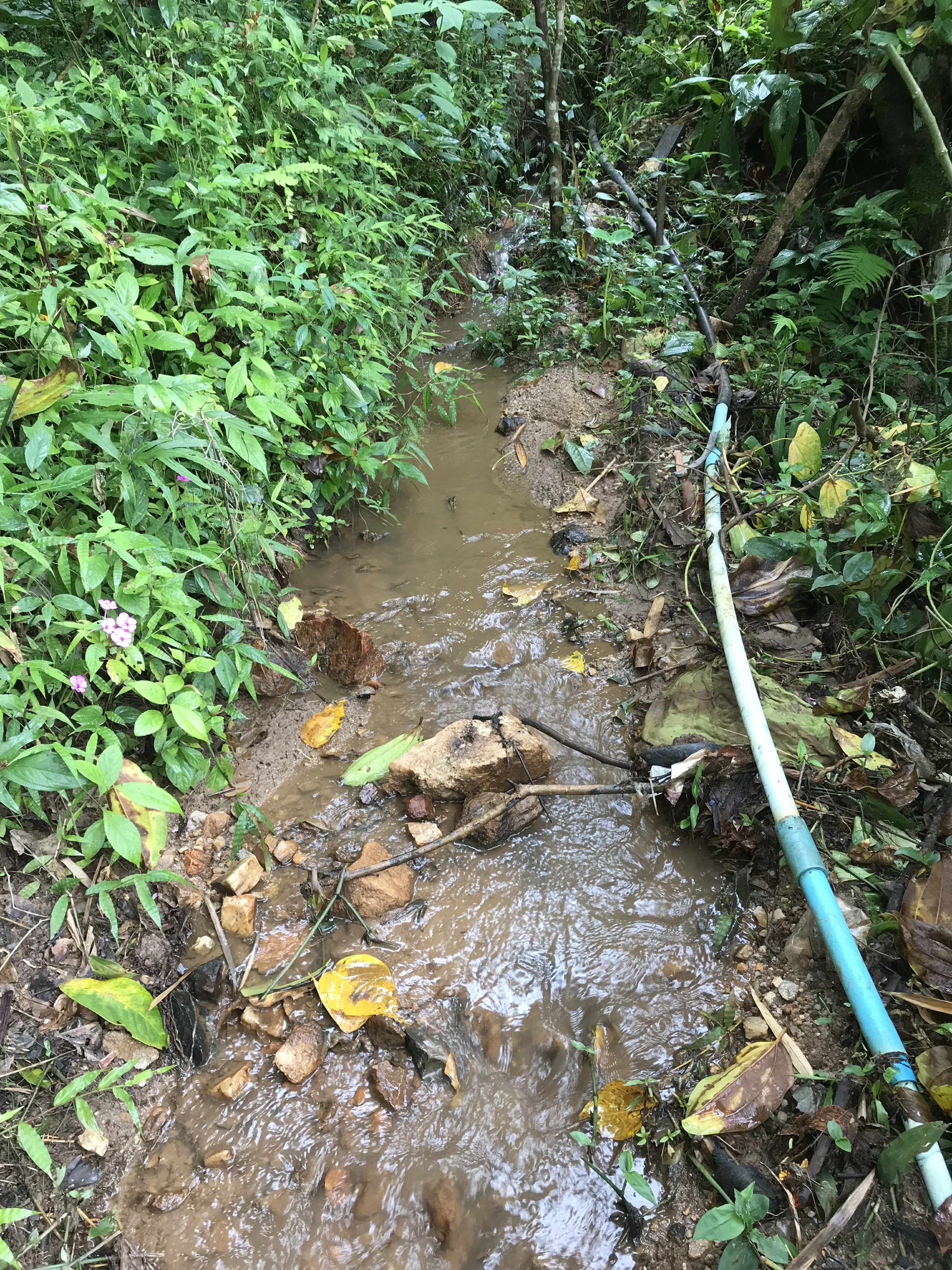 The source of water from which the church has connected water to the dormitory