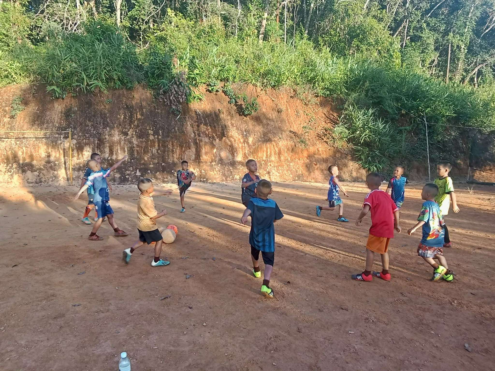 The kids came together for an exciting football practice after school, ready to sharpen their skills and have fun!