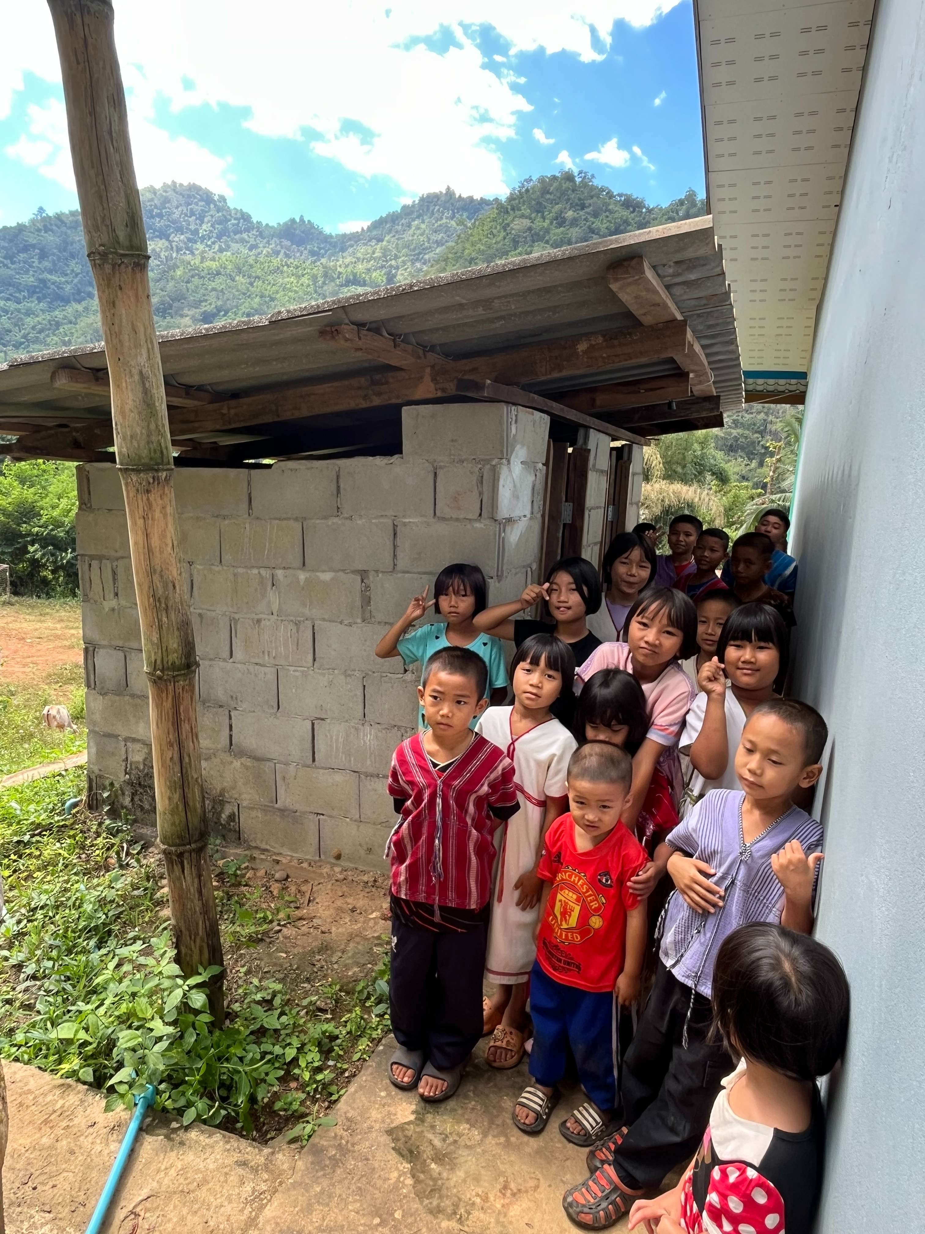 The toilets are not enough to meet the needs of children.