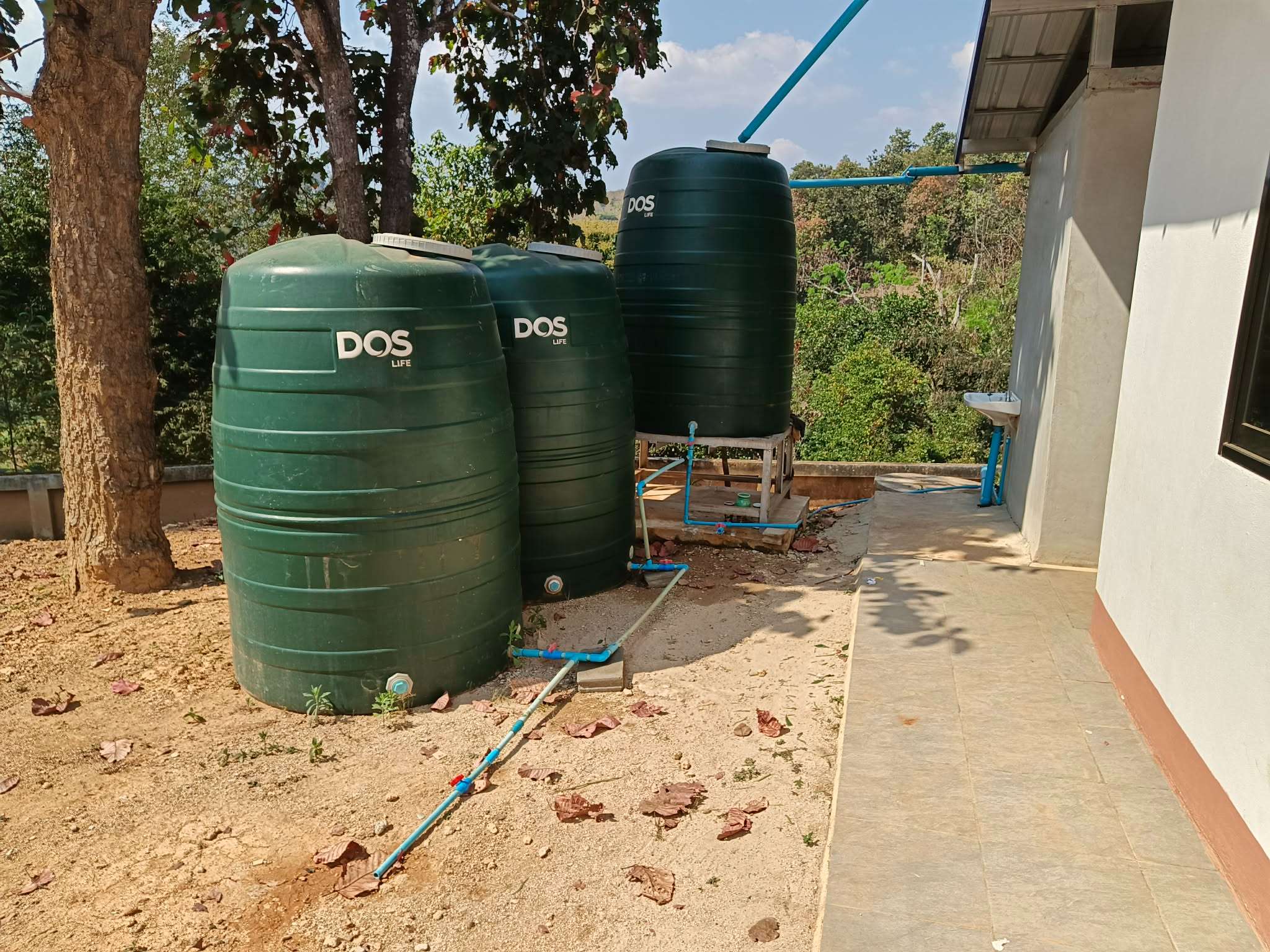 The water tank is in place, but there is no water available to fill it