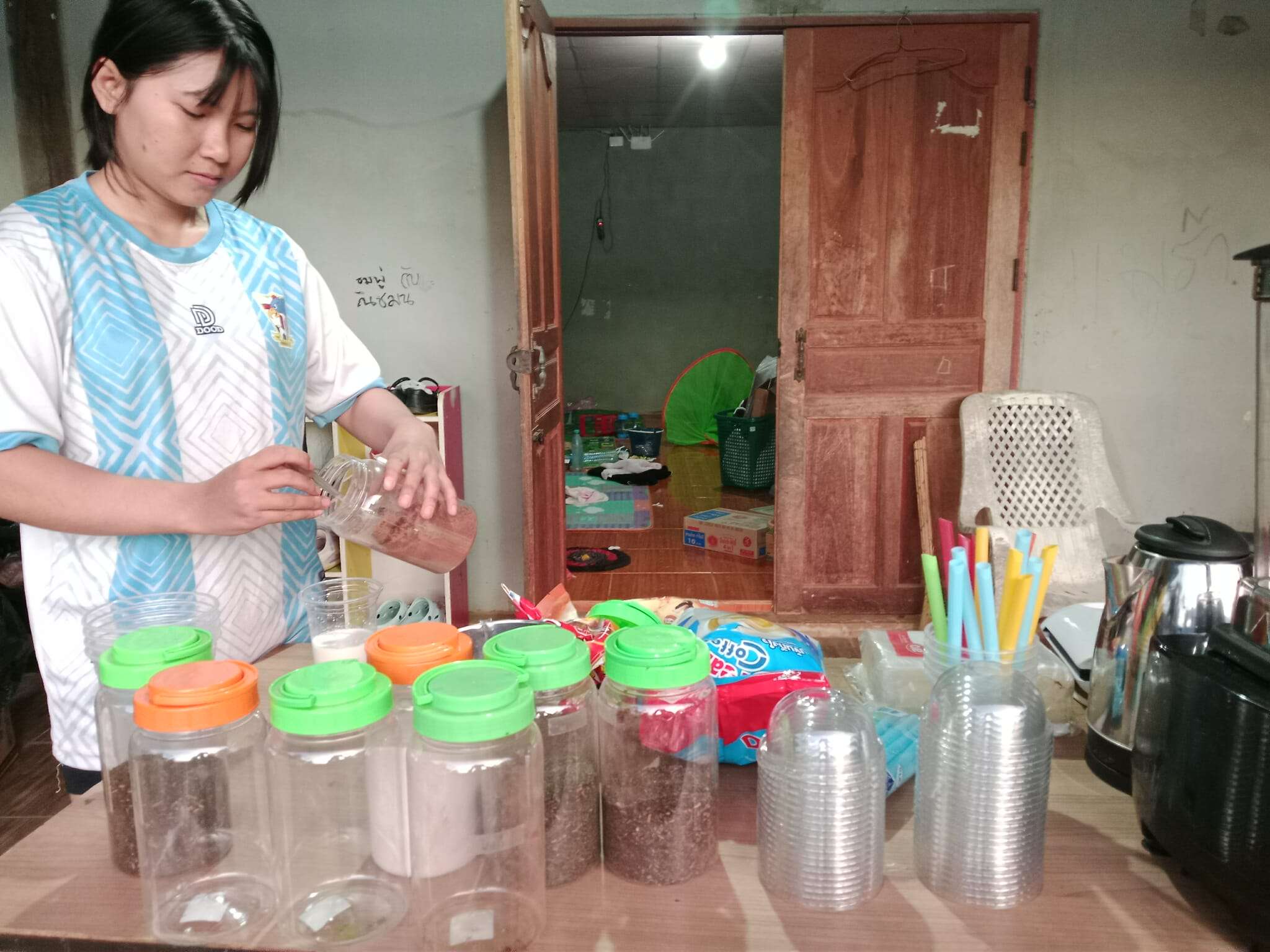 Measuring out the drinks