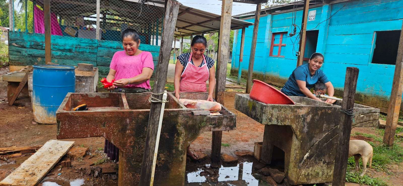 There is no sink inside the kitchen
