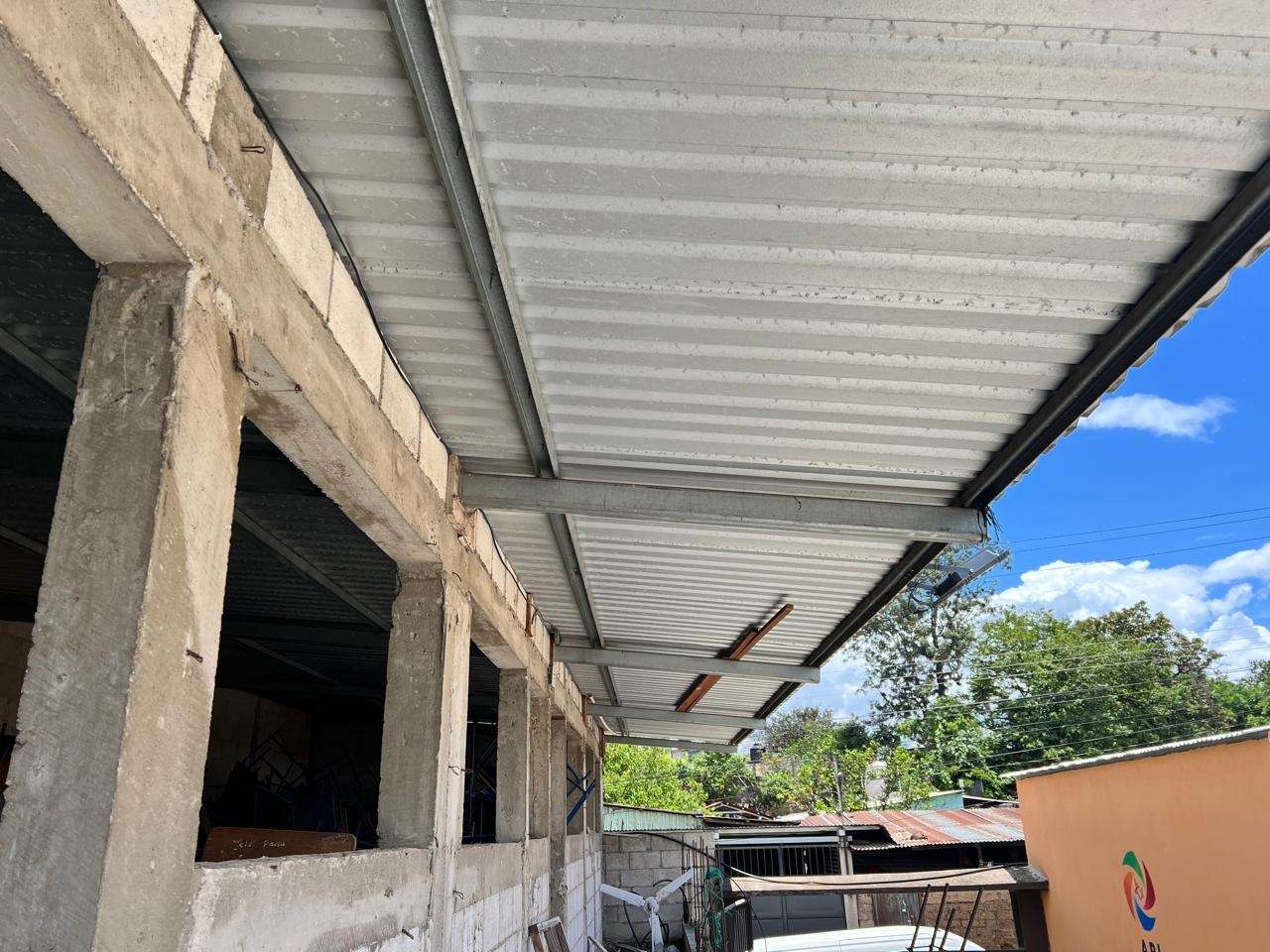 Here is the roof being installed.