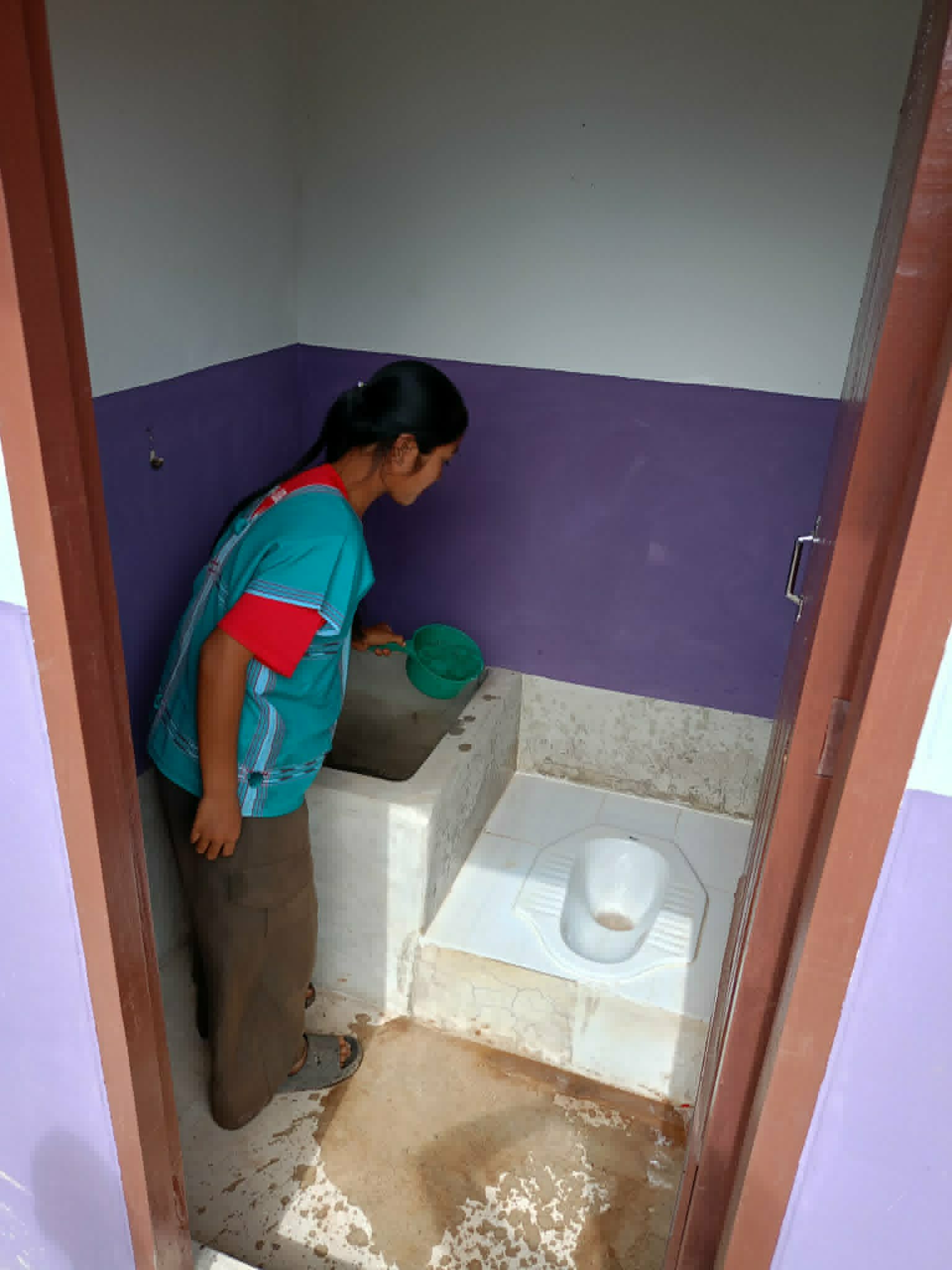 There is no water to clean the bathroom.