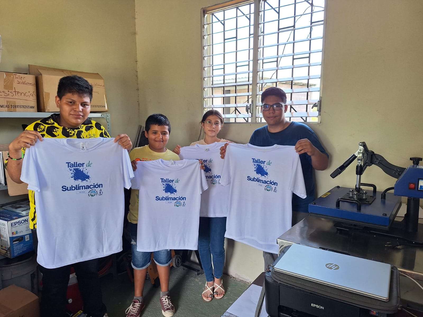 Participants sublimating shirts