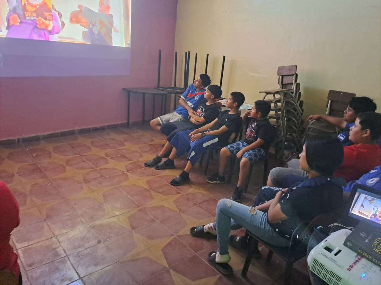 Participants receiving classes
