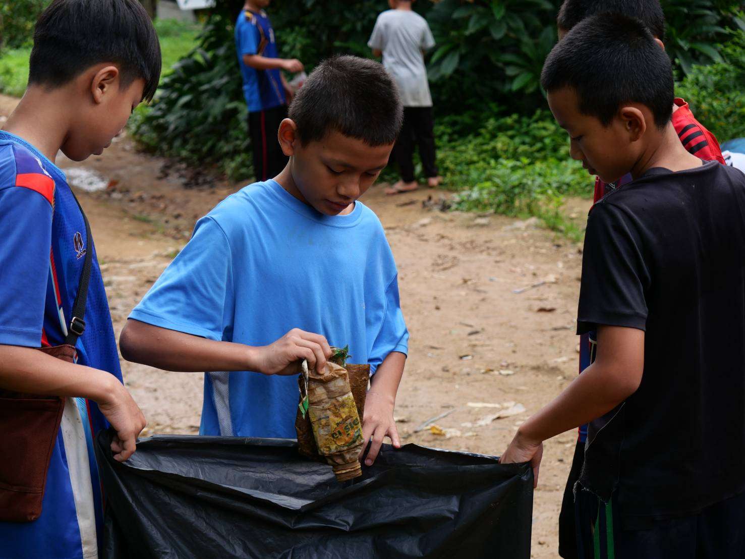 Get down to business, collect every piece of trash.