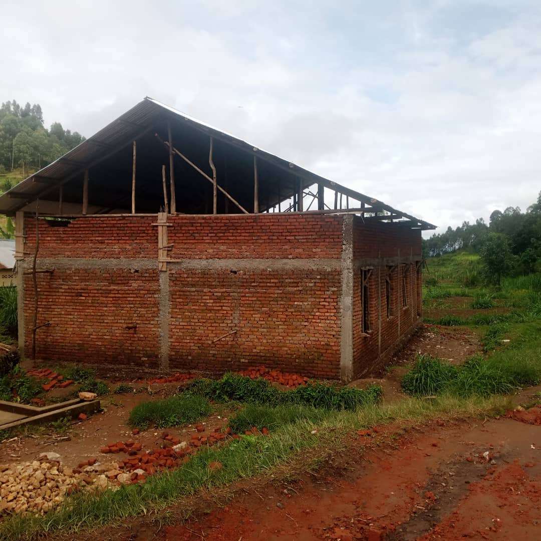 The photo shows a roof installed on the Center building.