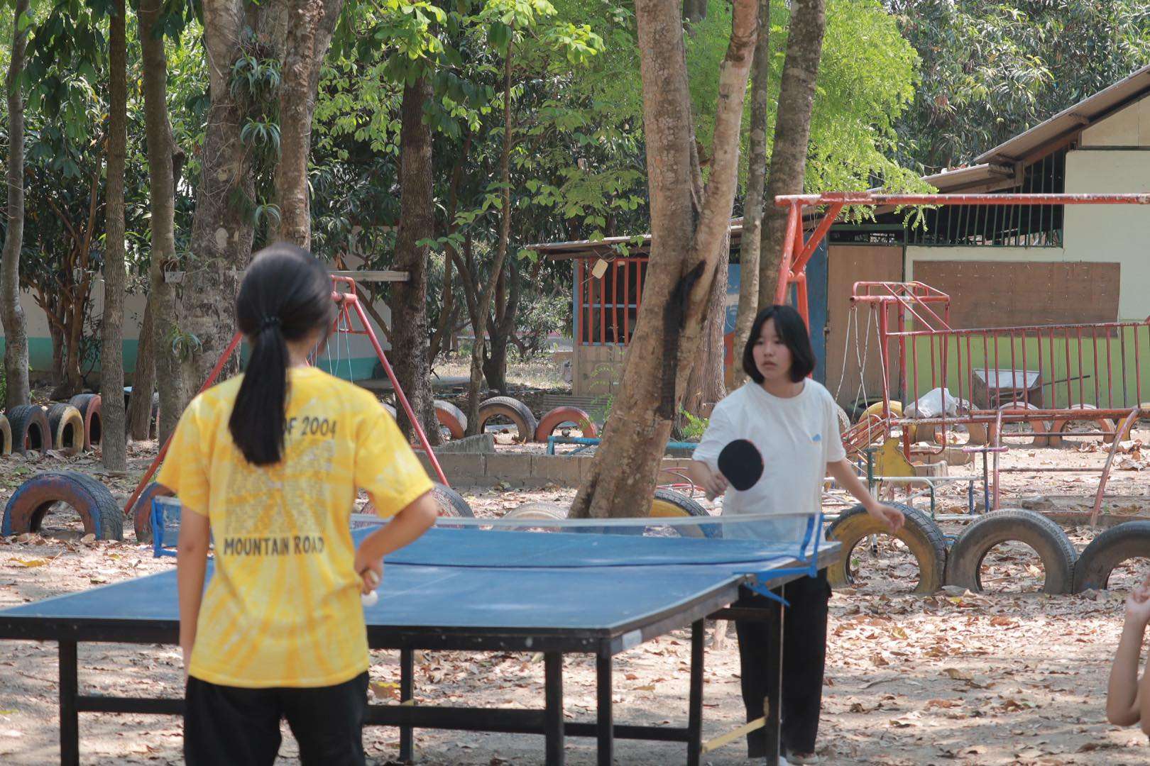 Ping pong area ready for fun and friendly matches.