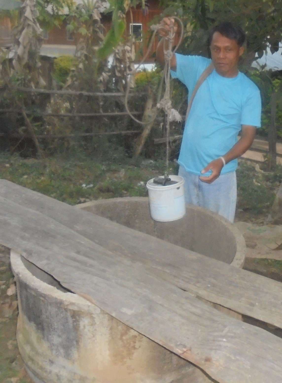 In times when the river dries up and no water remains, the villagers come together at the well to fetch water for their daily lives.