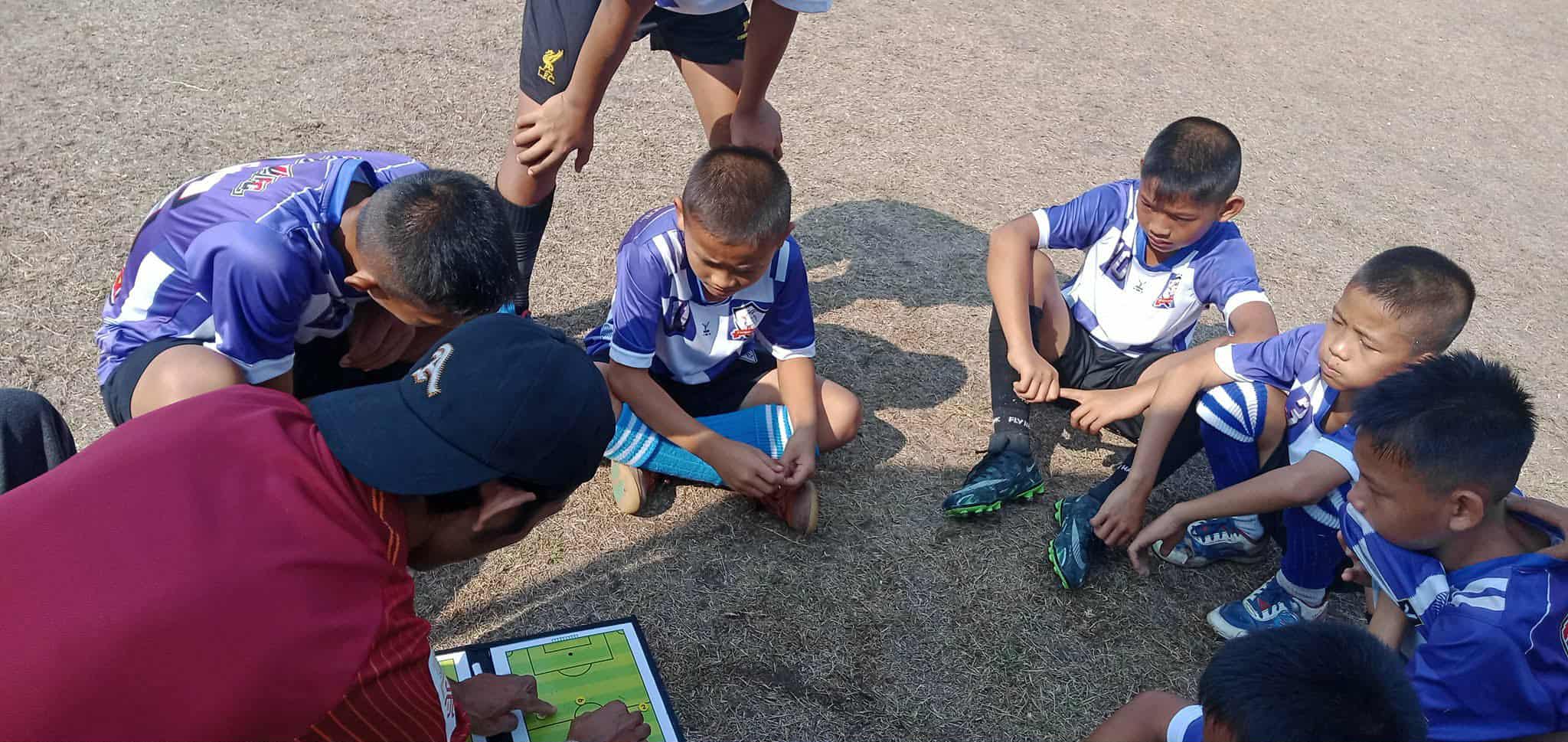 Coach sharing valuable insights: 'Let's analyze our strategy and focus on improvement. Every game is an opportunity to learn and develop ourselves for the next challenge. Together, we'll grow stronger and more skilled!