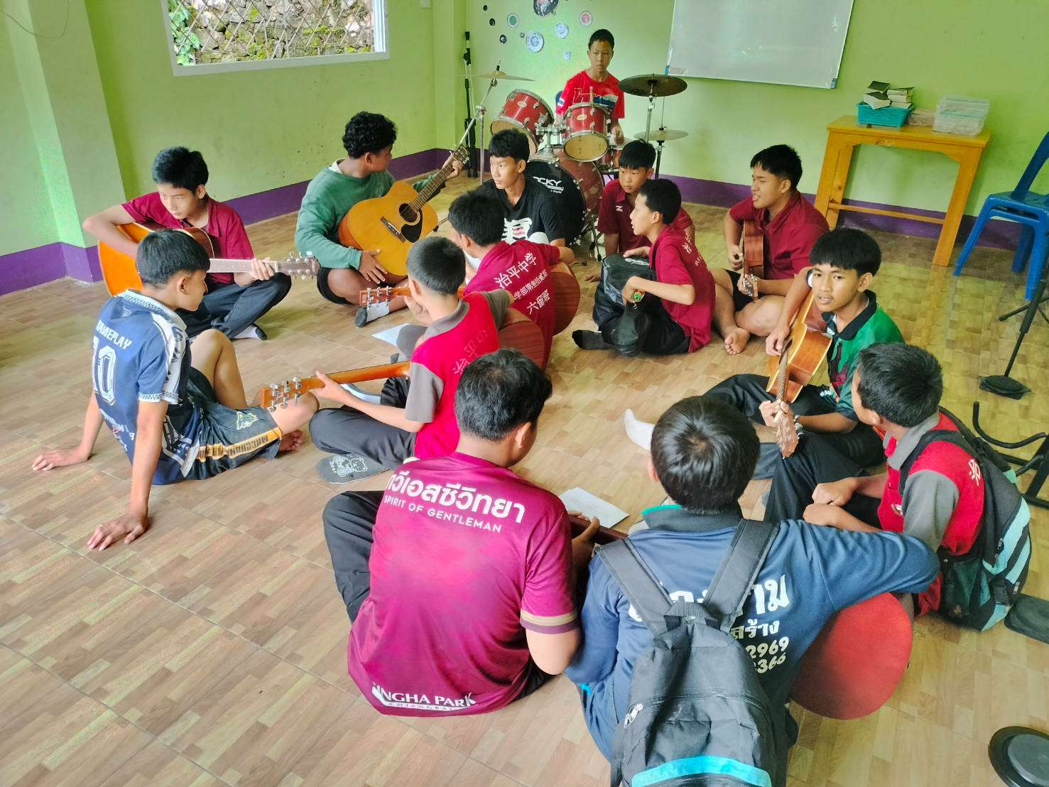 The youth practiced songs and shared their experiences.
