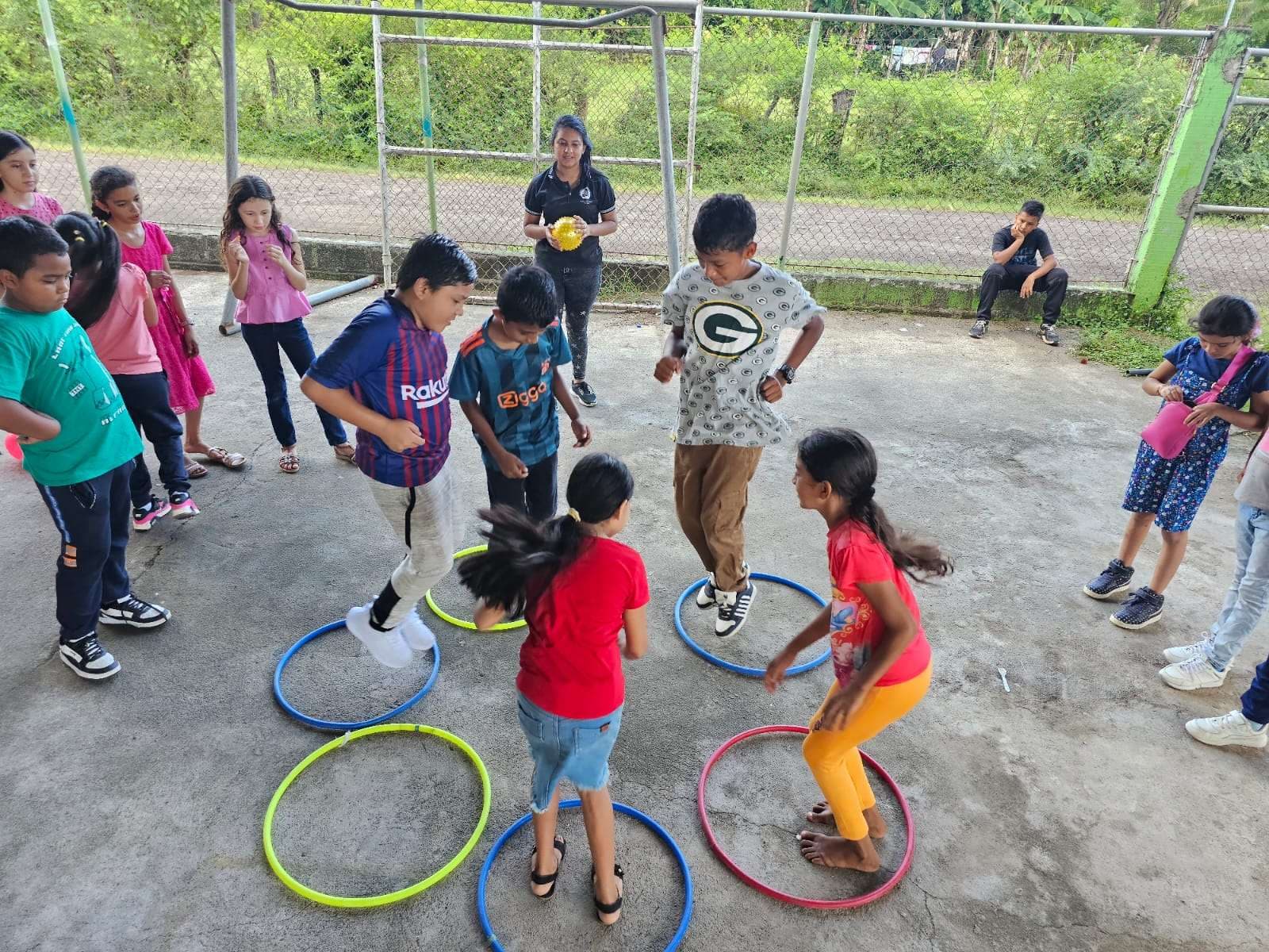 Children taking a break after their Bible class.