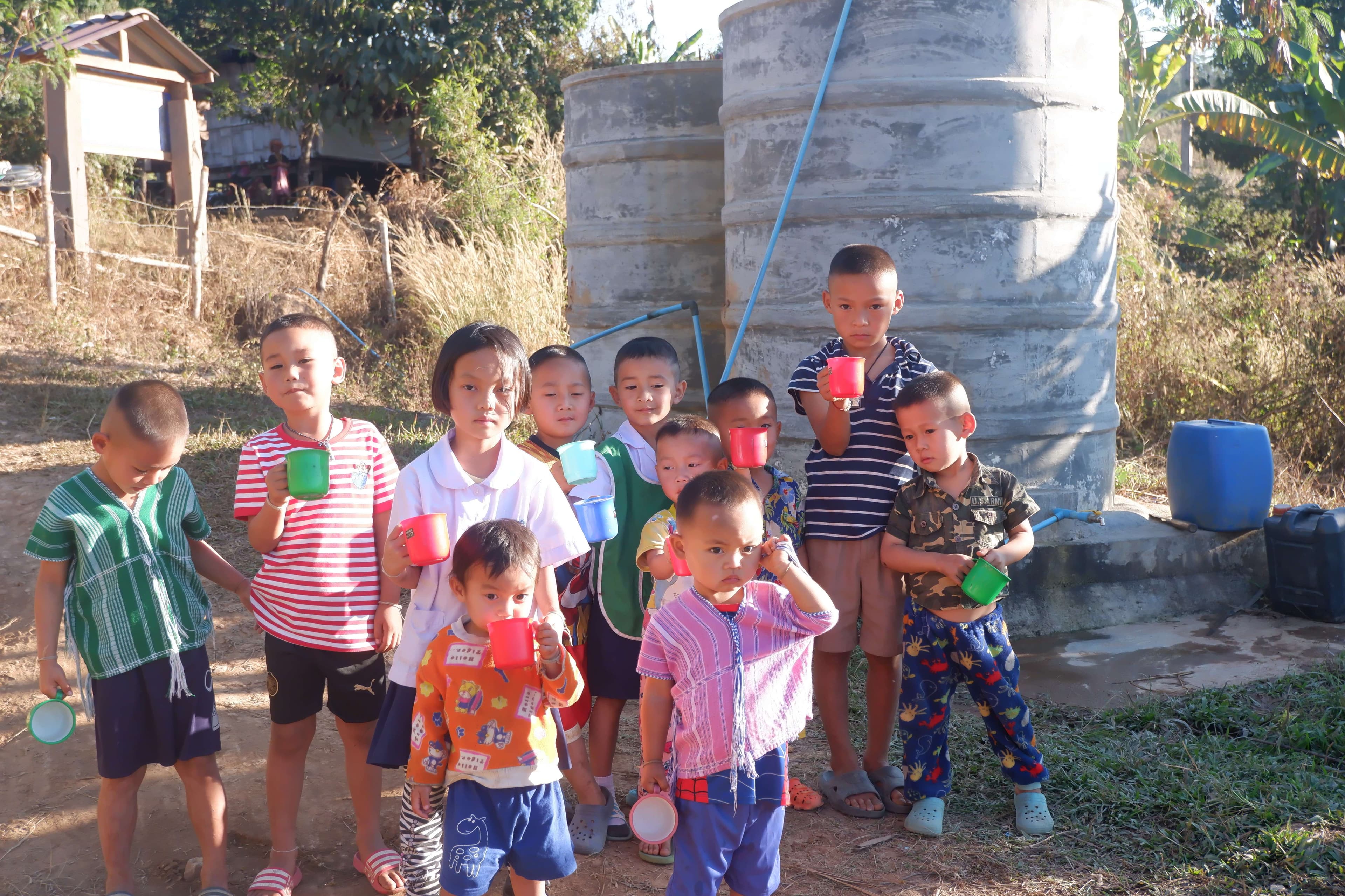 The children in the community drink unfiltered water.