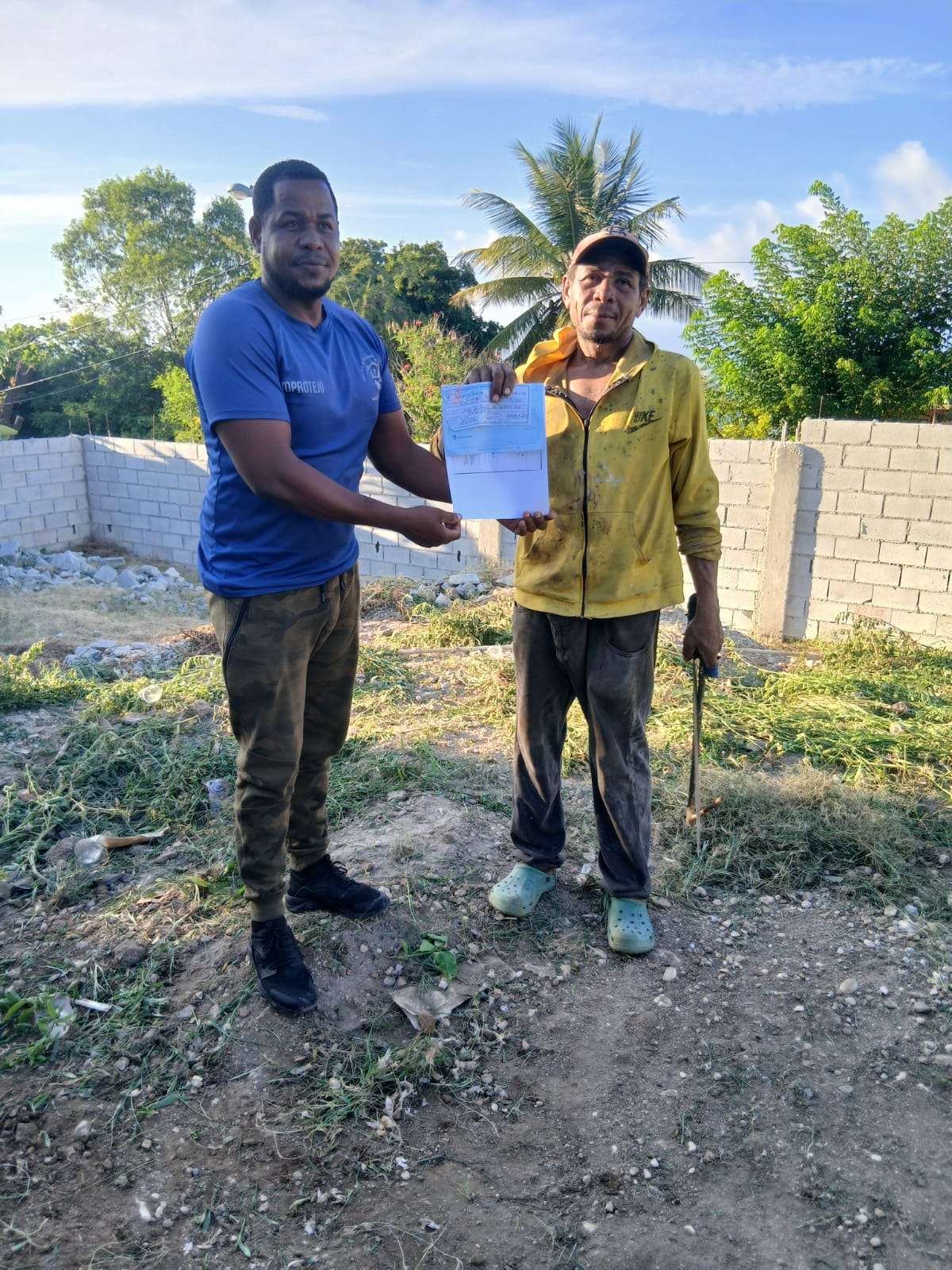 Weed removal on the land by a community member