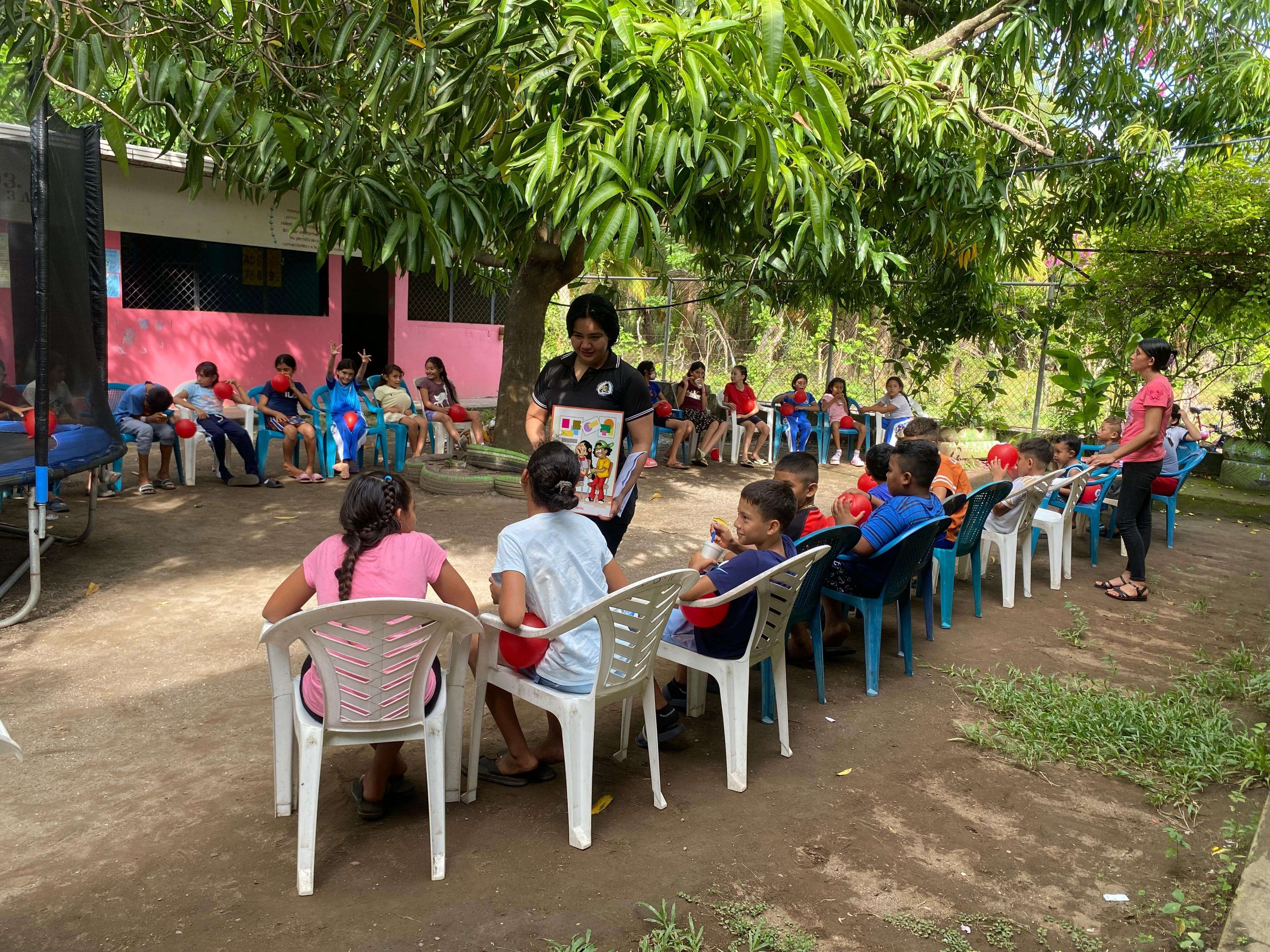 Participants receiving classes outside of classrooms.