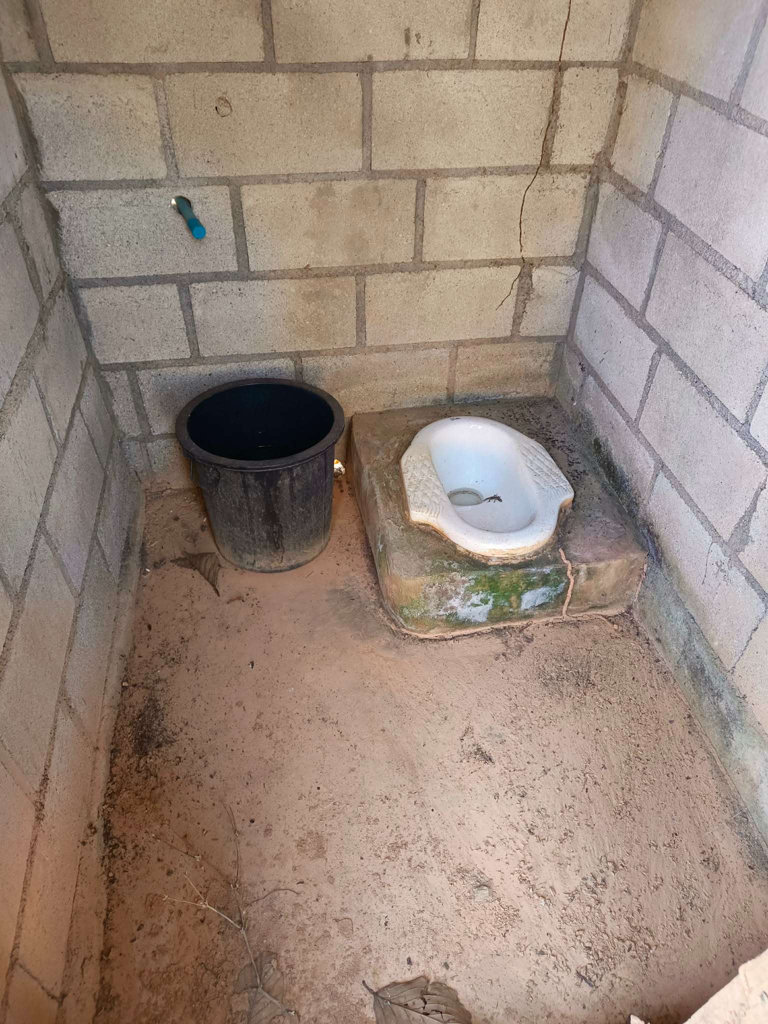 In emergency situations, villagers had to fetch water manually to keep the toilets functional