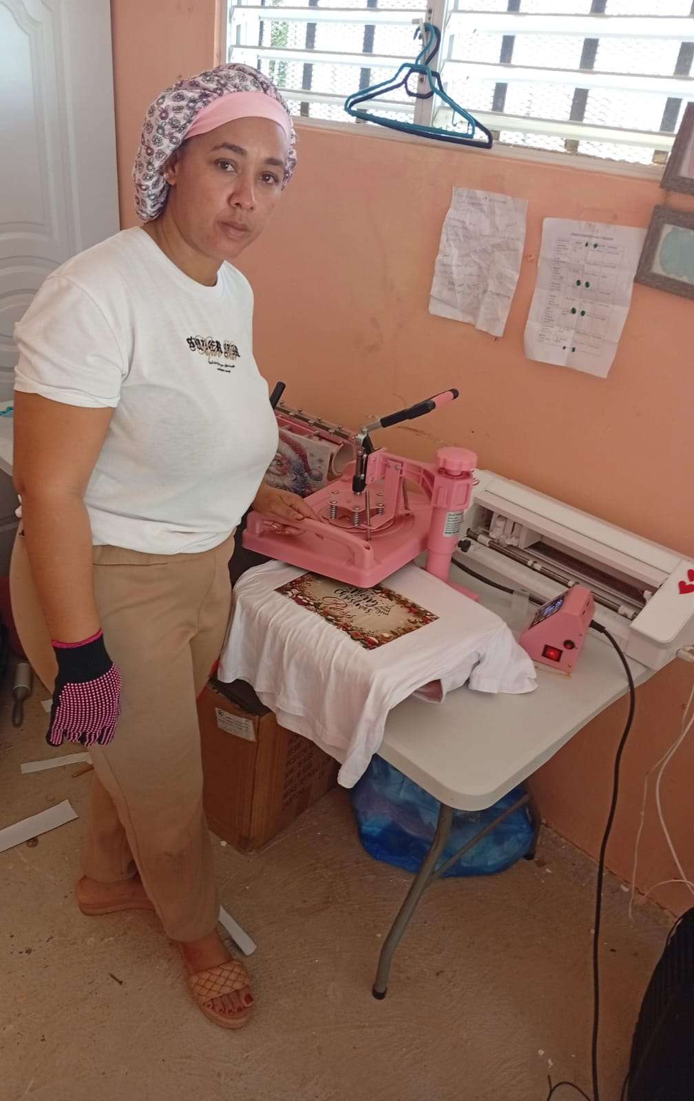 Rosanna in the work area