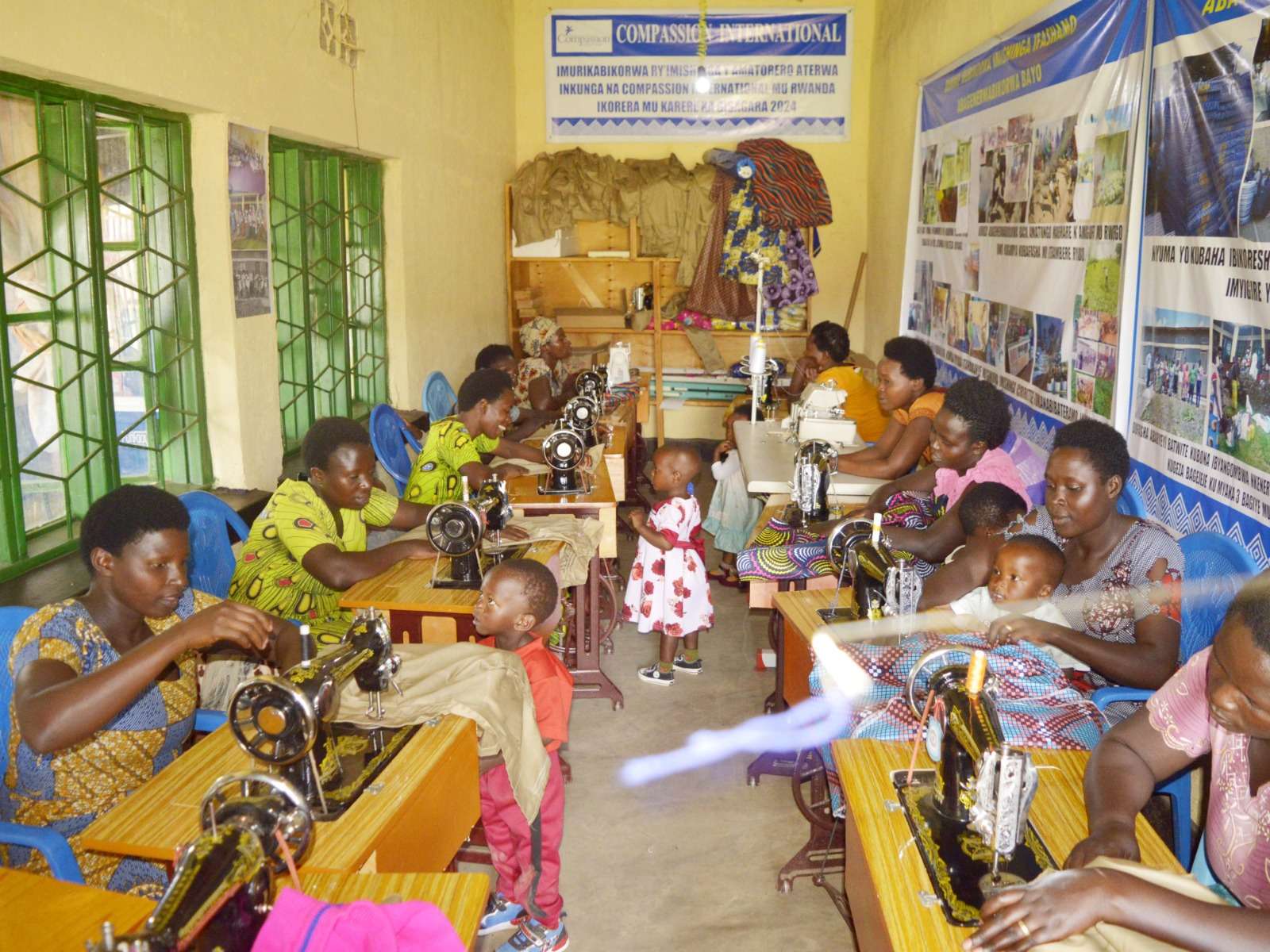 This photo shows the tailors in action