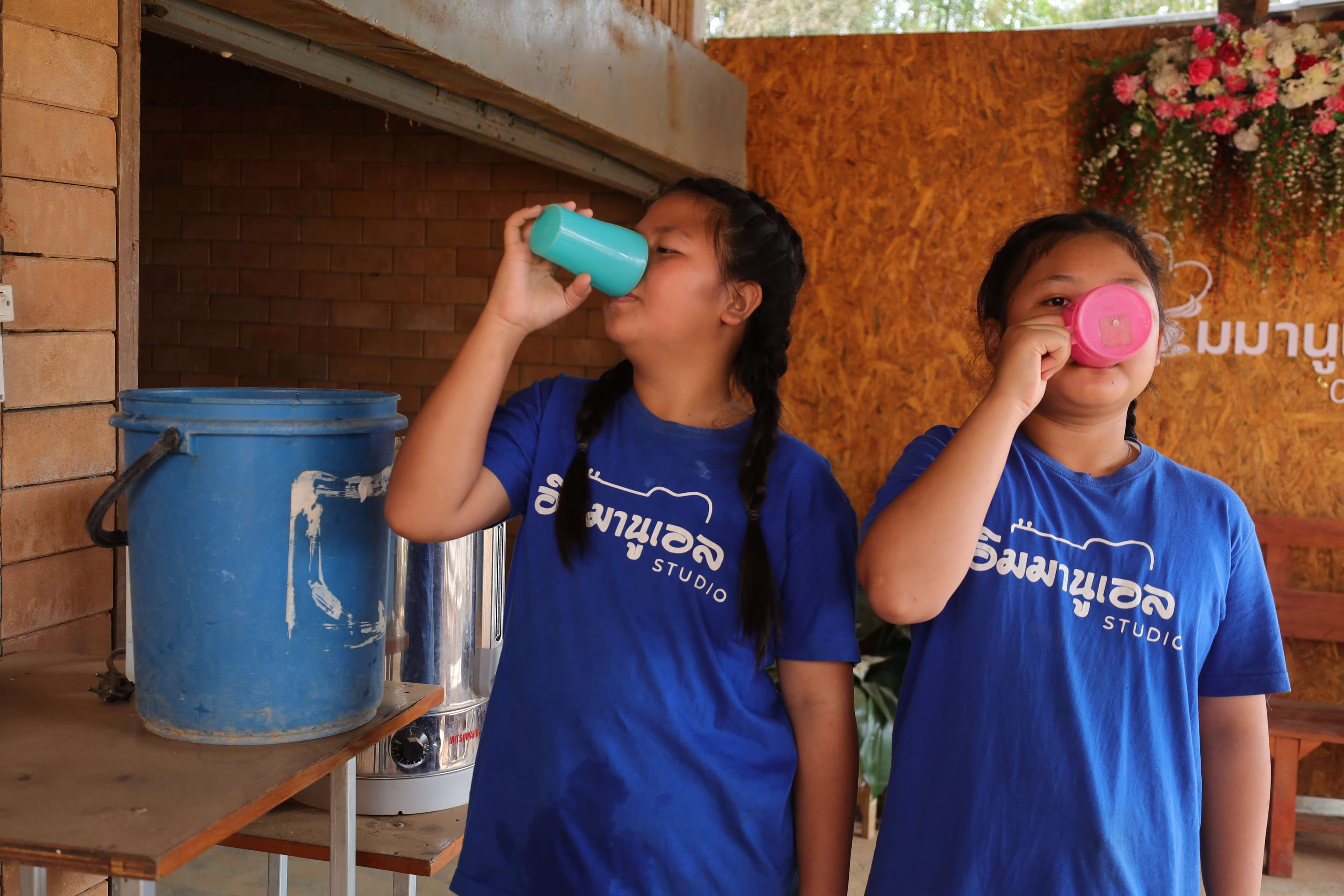 The children drank water from a well that was not filtered.