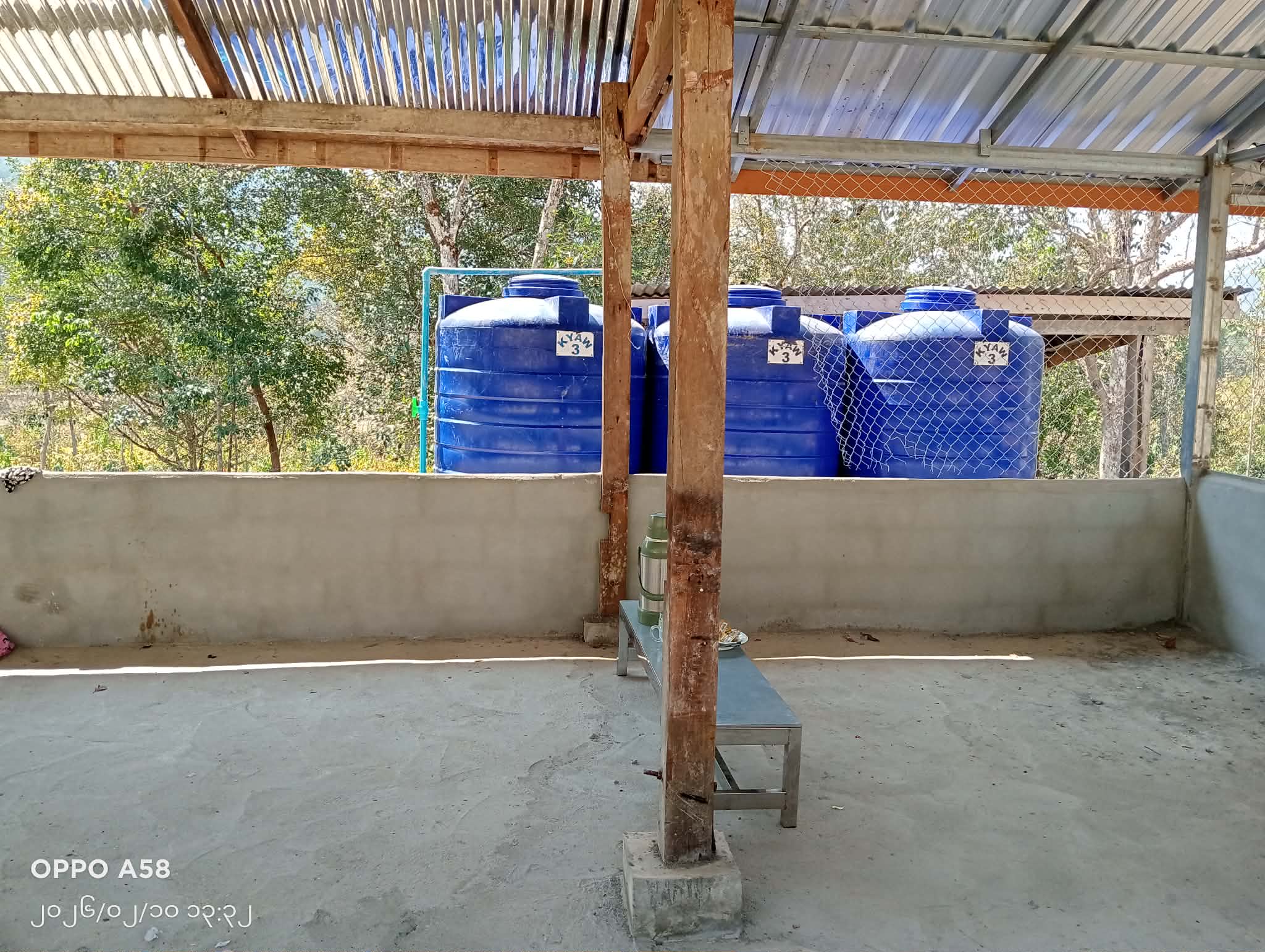 A glimpse of the cafeteria's interior before the installation of the concrete slabs. Exciting progress ahead!