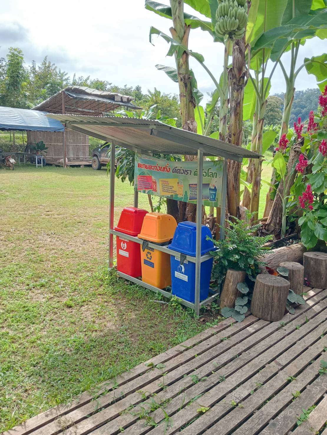 Waste sorting points for each type