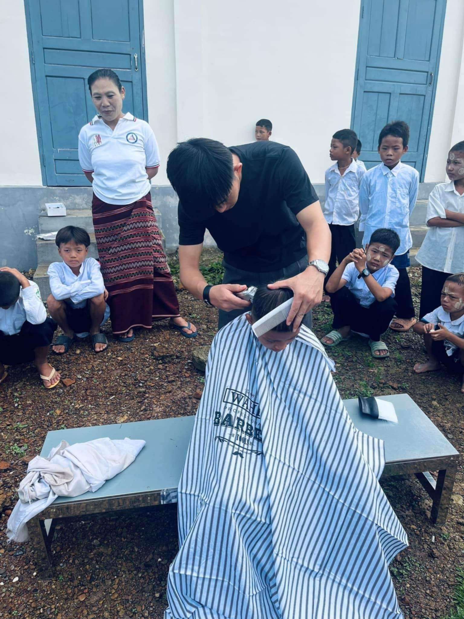 Hands-On Learning: Children Mastering the Craft of Haircutting!