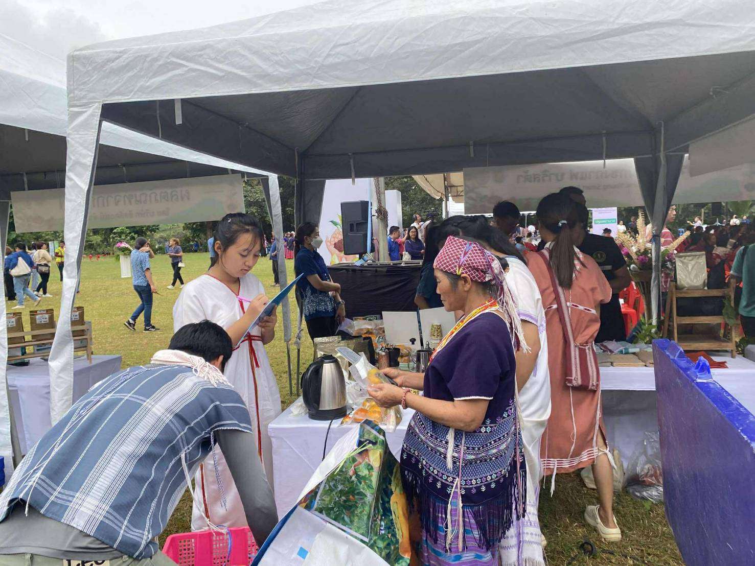 Thai coffee exhibition booth grows with the forest