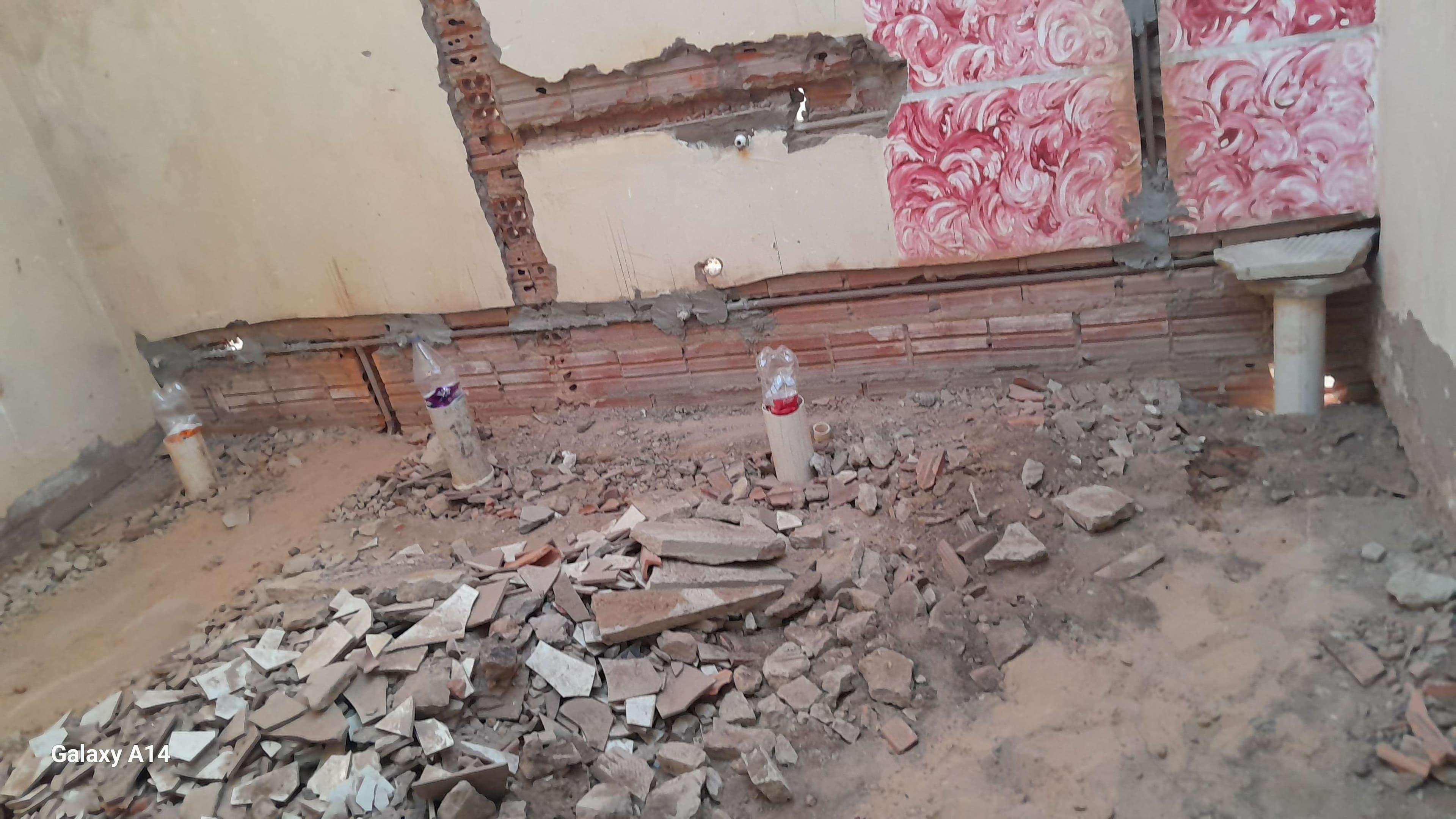 Progress on the construction of the new toilets.