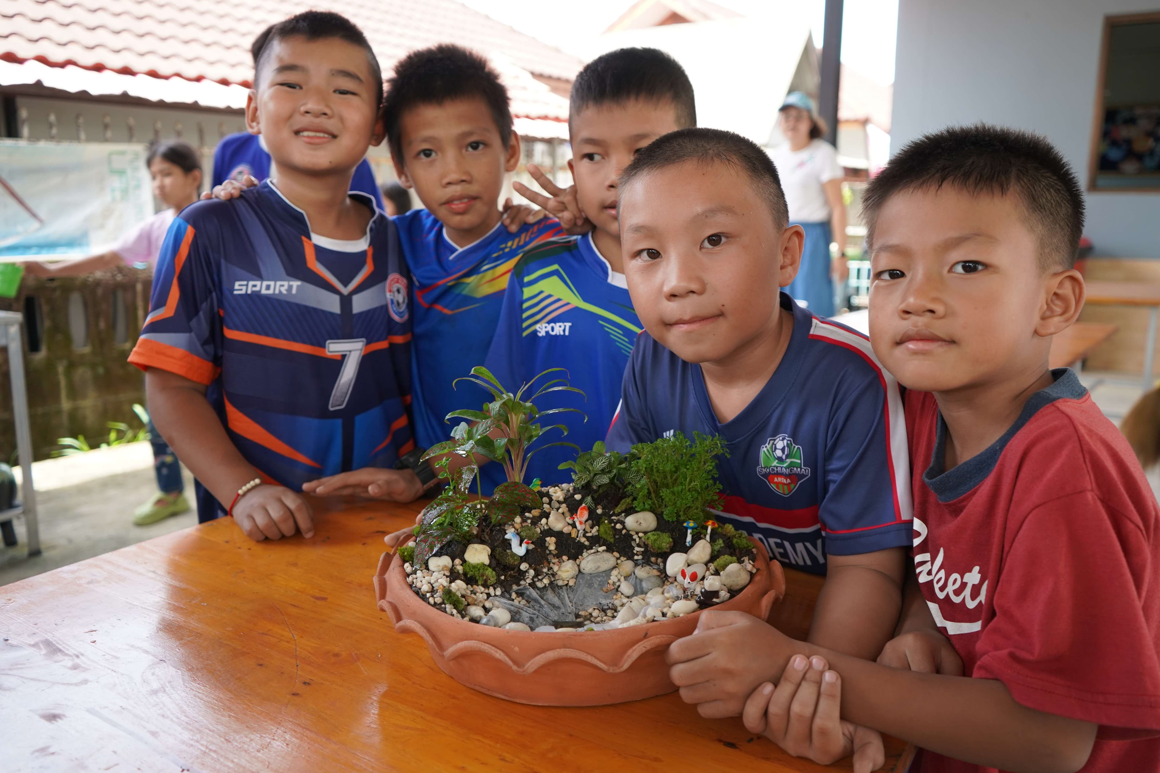 Children use their creativity to design play.