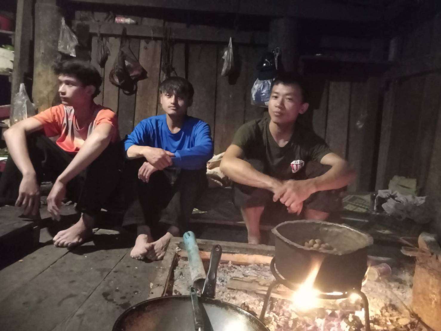 Youth gathered in the village's only house with solar cells, creating a welcoming space for Bible study and fellowship.