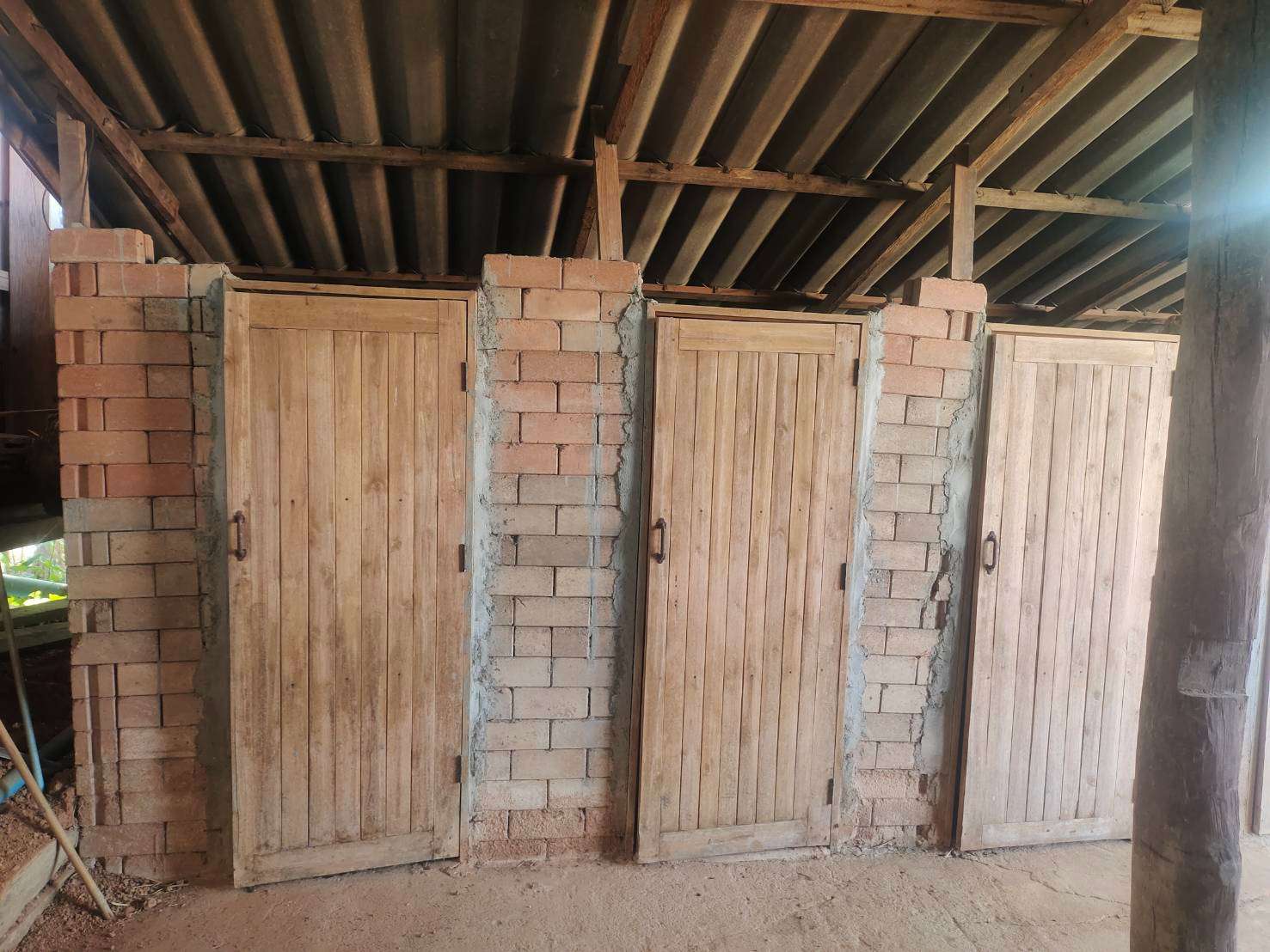 outside the restroom area
